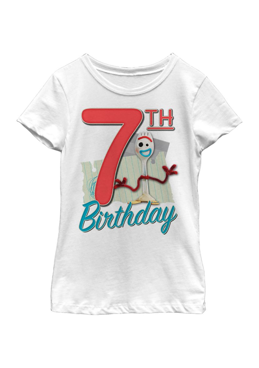 Girls 4-6x Forky 7th Birthday Graphic T-Shirt