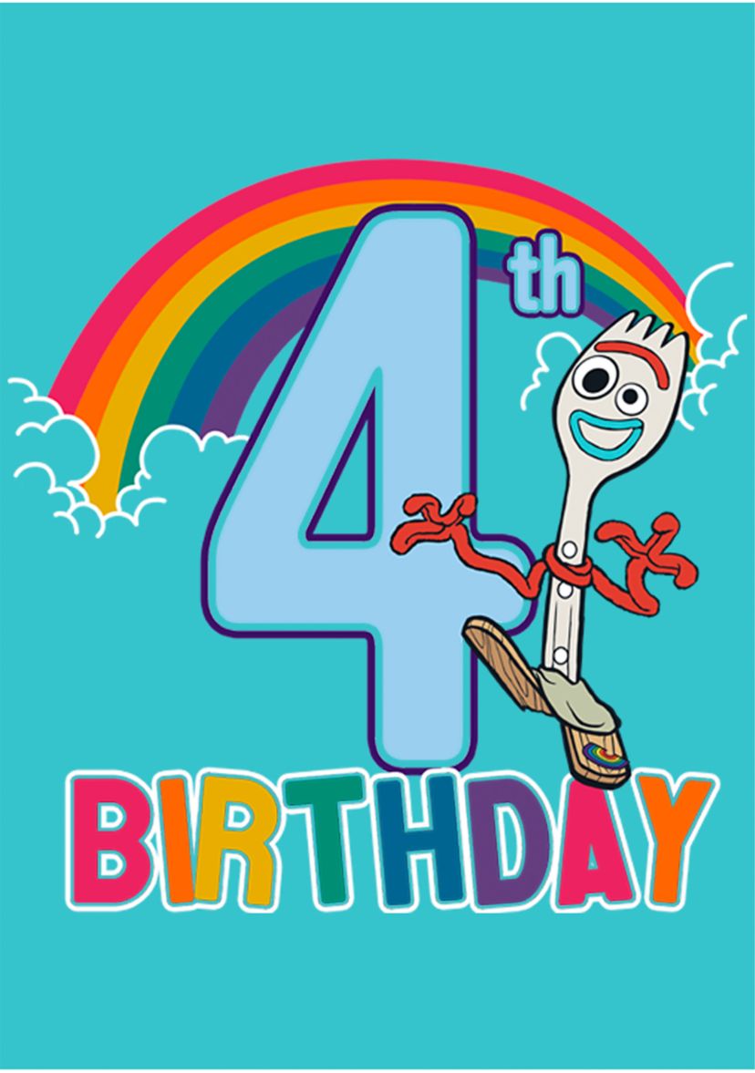 Girls 4-6x  Forky is Four Graphic T-Shirt