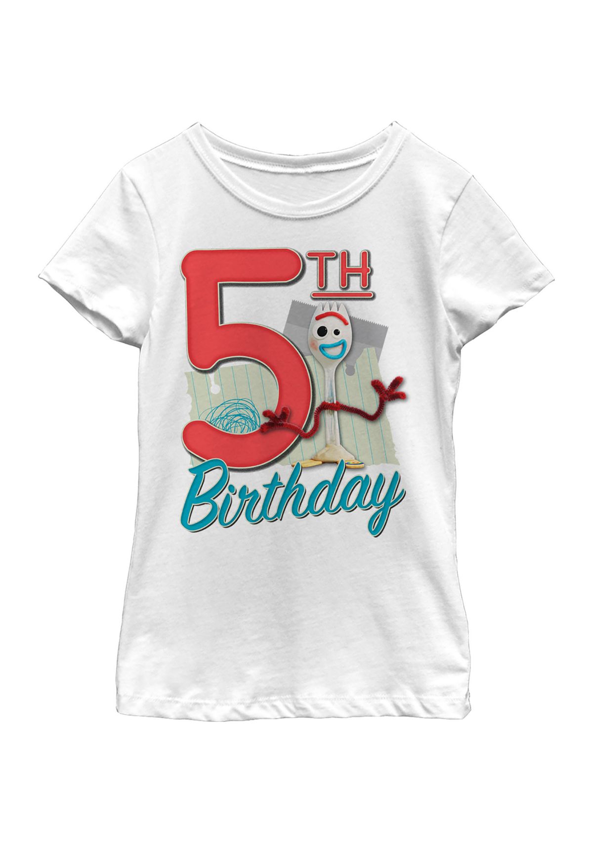 Girls 4-6x  Forky 5th Birthday Graphic T-Shirt