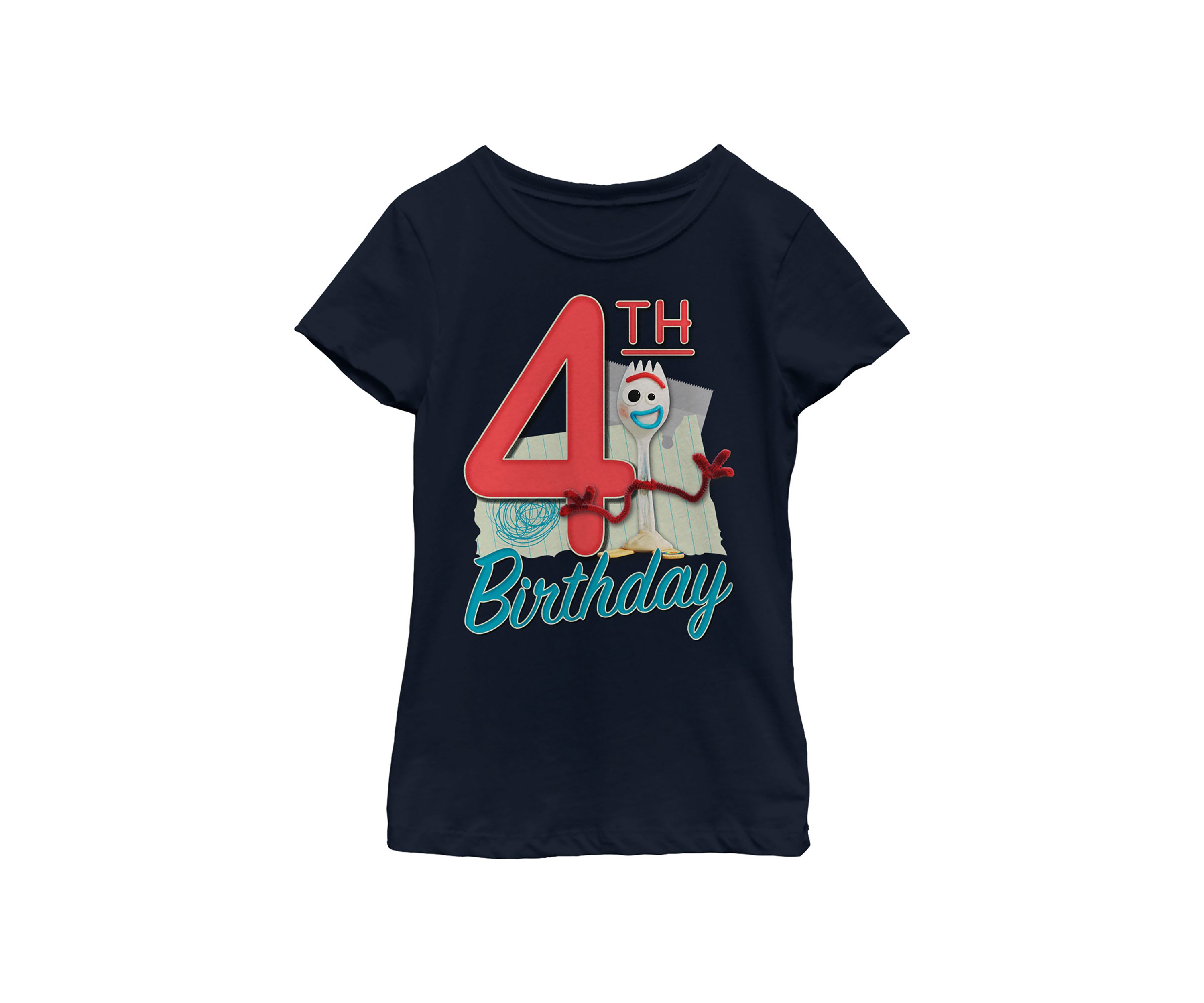 Girls 4-6x Forky 4th Birthday Graphic T-Shirt