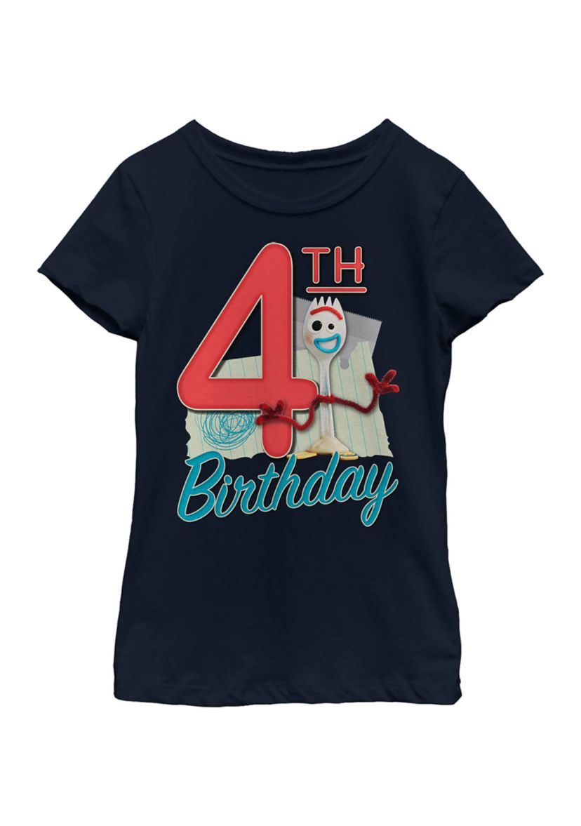 Girls 4-6x Forky 4th Birthday Graphic T-Shirt