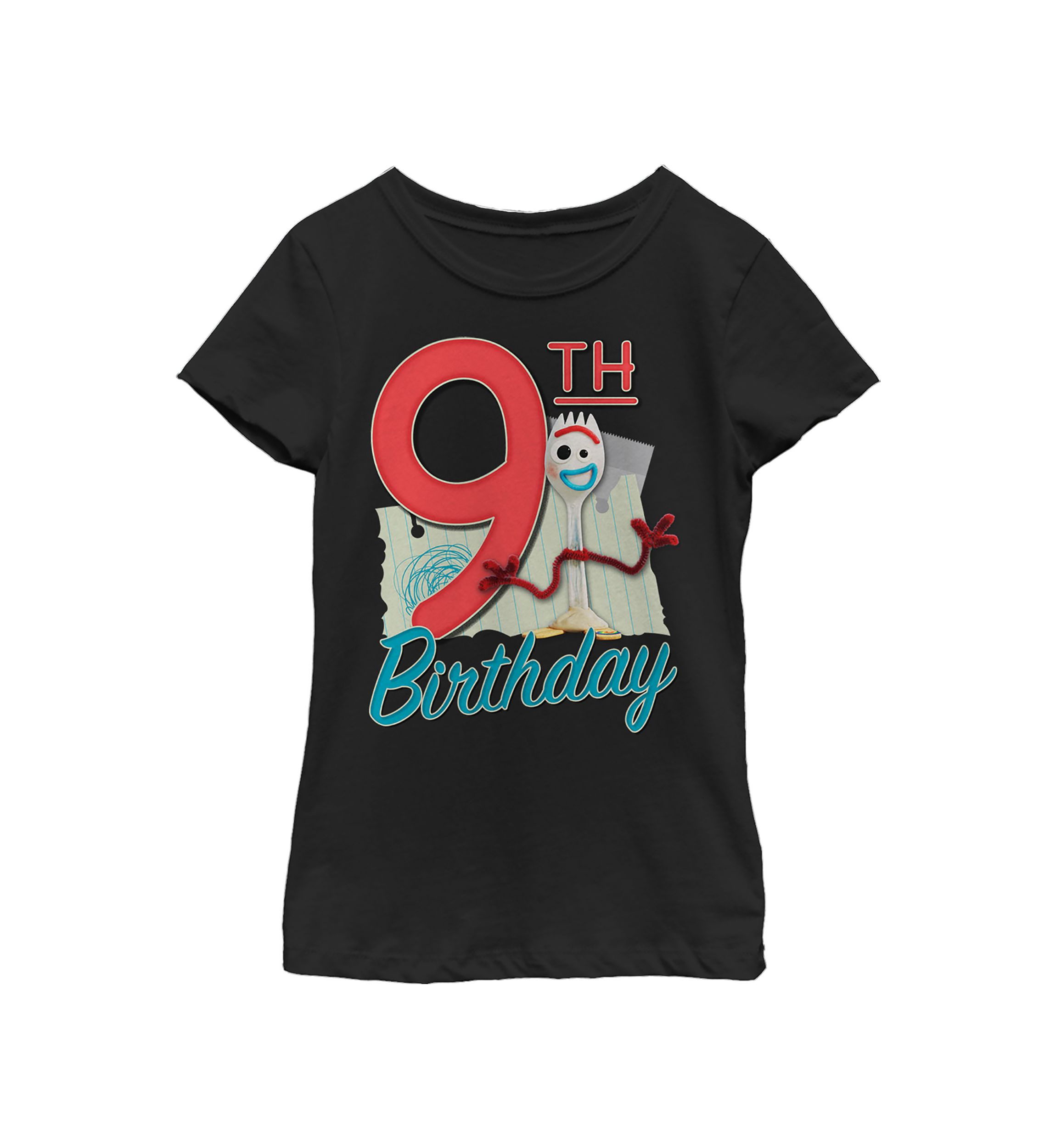 Girls 4-6x Forky 9th Birthday Graphic T-Shirt