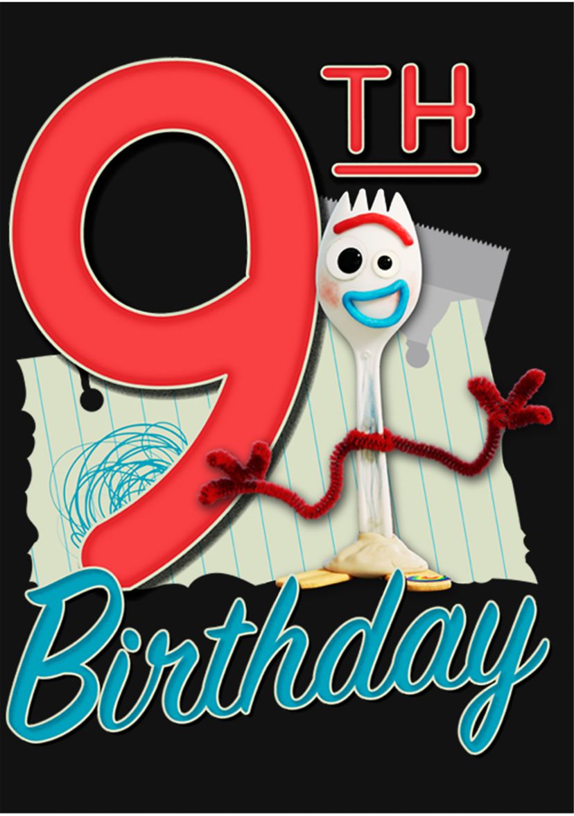Girls 4-6x Forky 9th Birthday Graphic T-Shirt