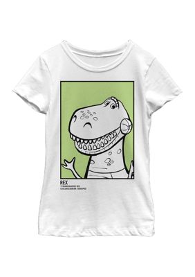 Disney Pixar Toy Story Girls 4-6x Rex Id Card Graphic T-Shirt, White, Small