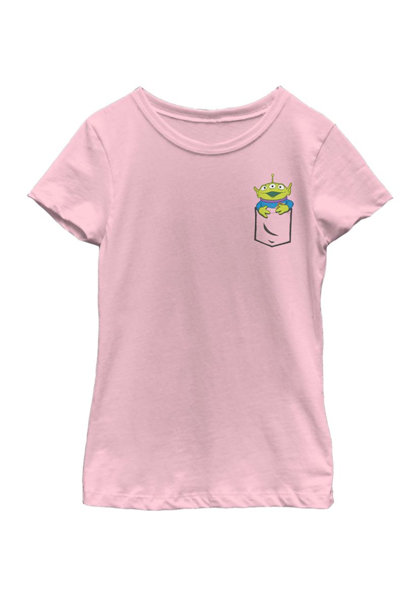 Girls 4-6x  Cute Alien Pocket Graphic Top