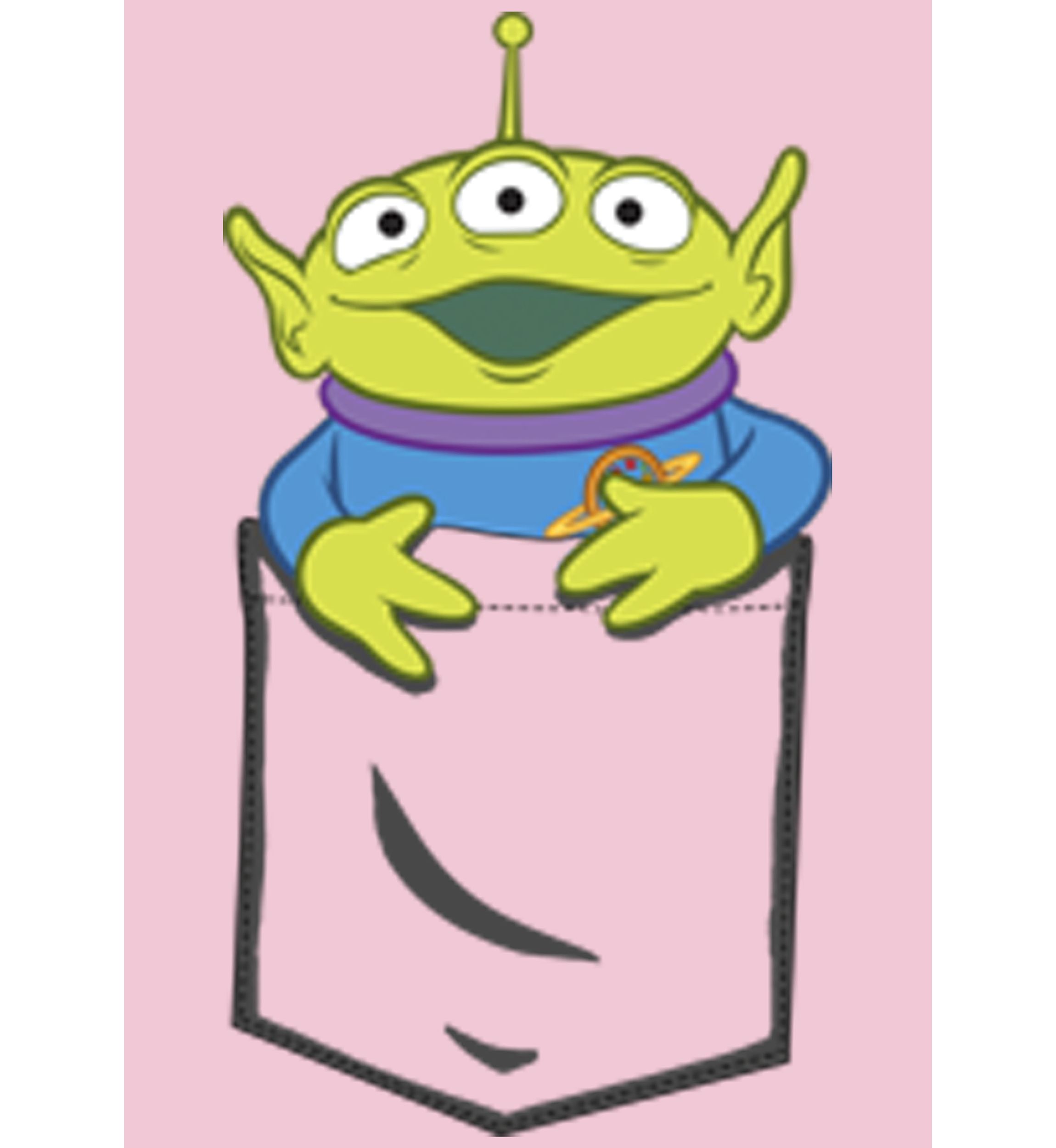Girls 4-6x  Cute Alien Pocket Graphic Top