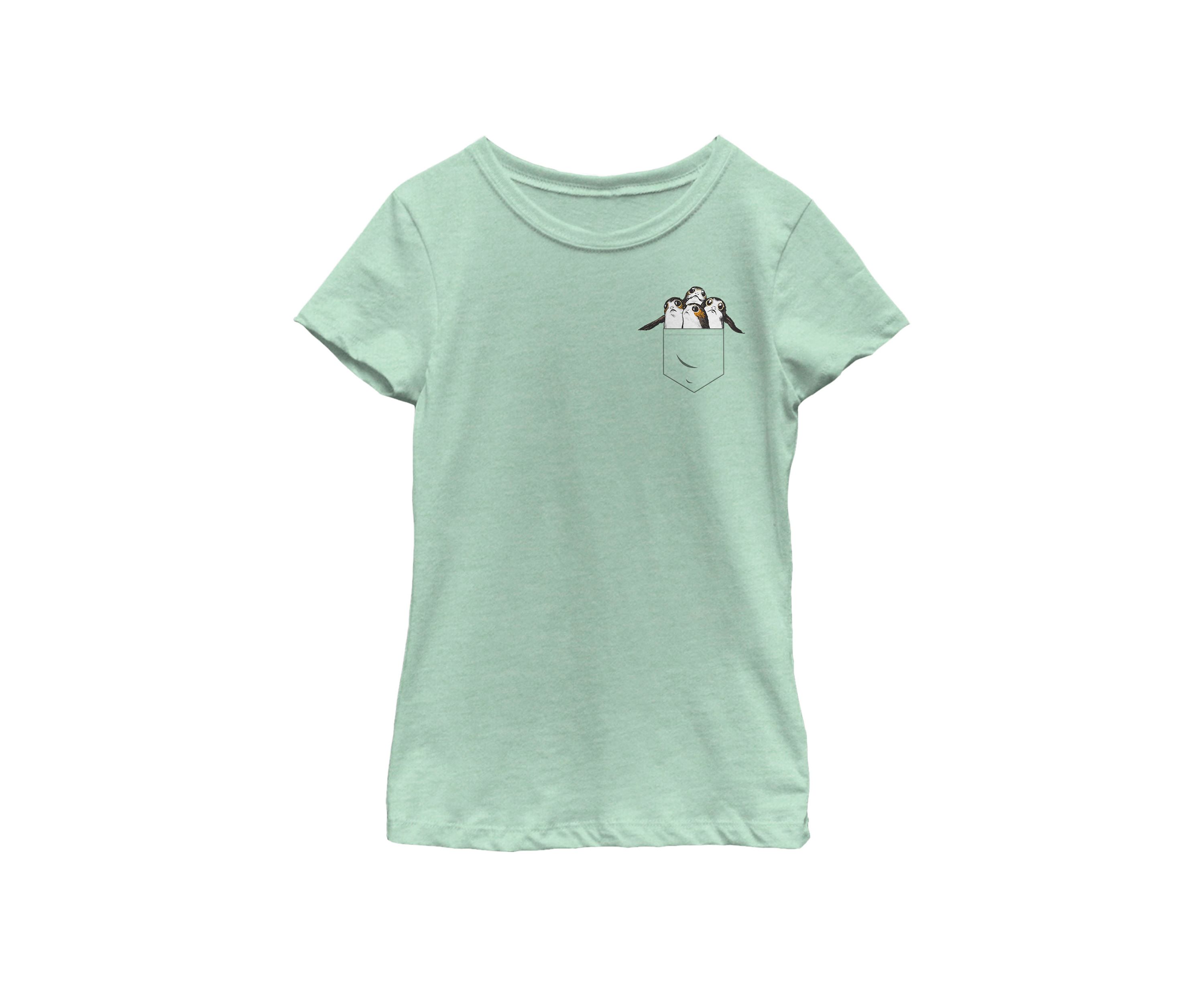 Girls 7-16 Last Jedi Porgs In My Pocket Short Sleeve Graphic T-Shirt