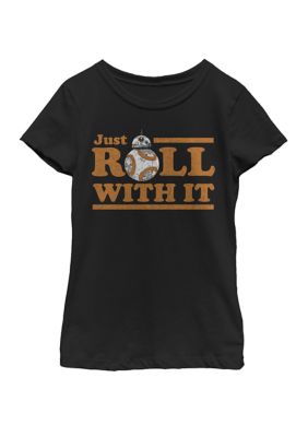 Star Wars Girls 7-16 Last Jedi Retro Just Roll Bb-8 Short Sleeve Graphic T-Shirt