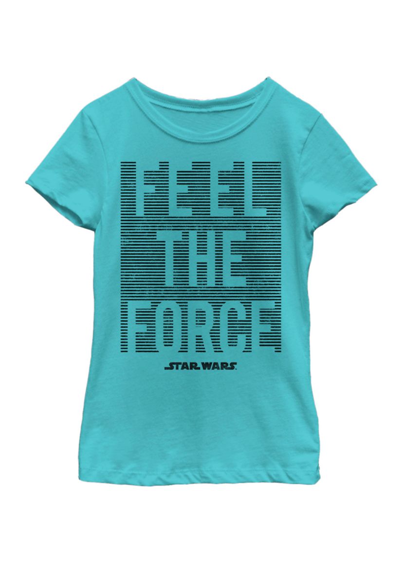 Girls 7-16 Last Jedi Force Feels Lines Stamp Short Sleeve Graphic T-Shirt