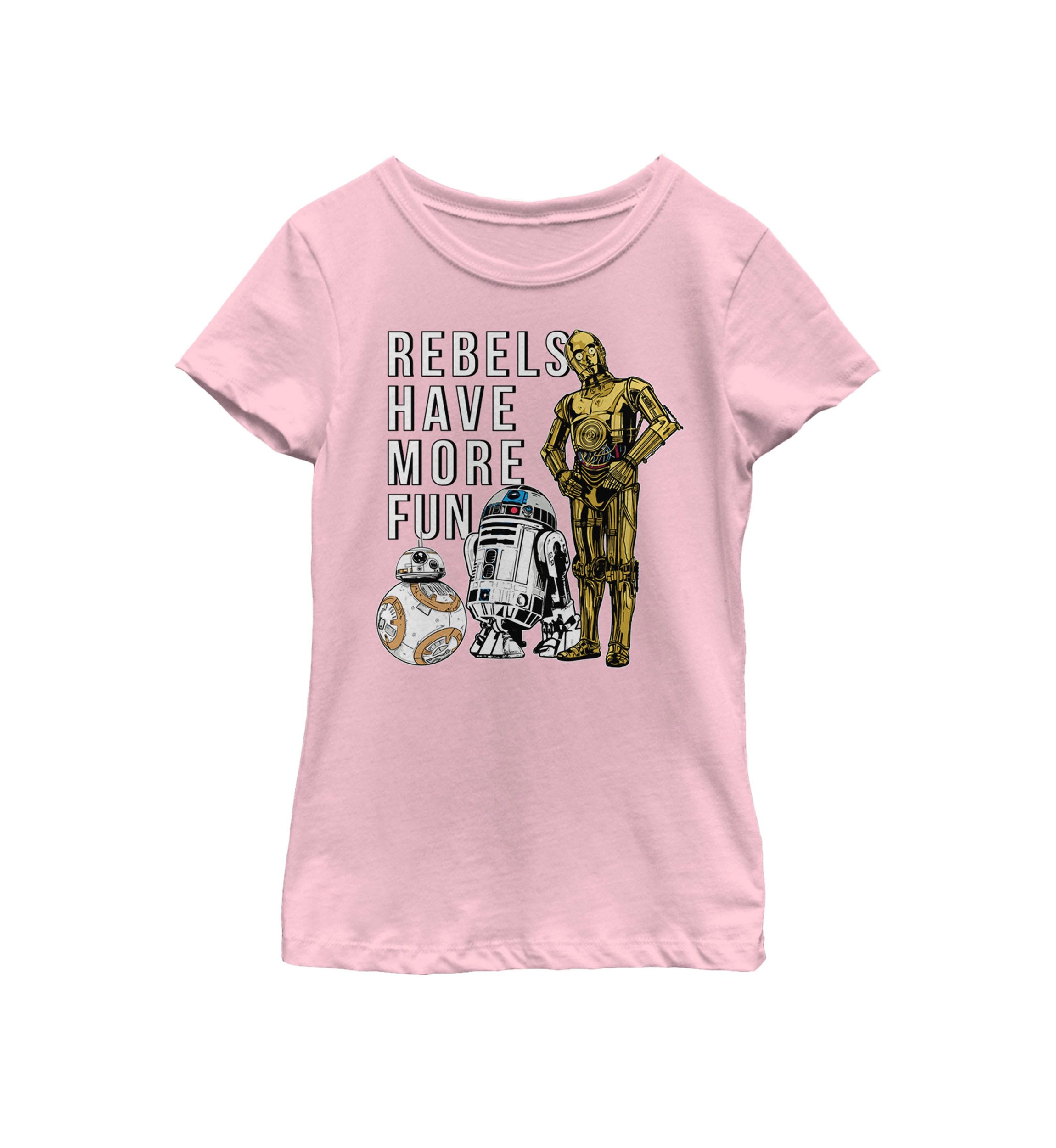 Girls 7-16 Rebels Have More Fun Droids Short Sleeve Graphic T-Shirt