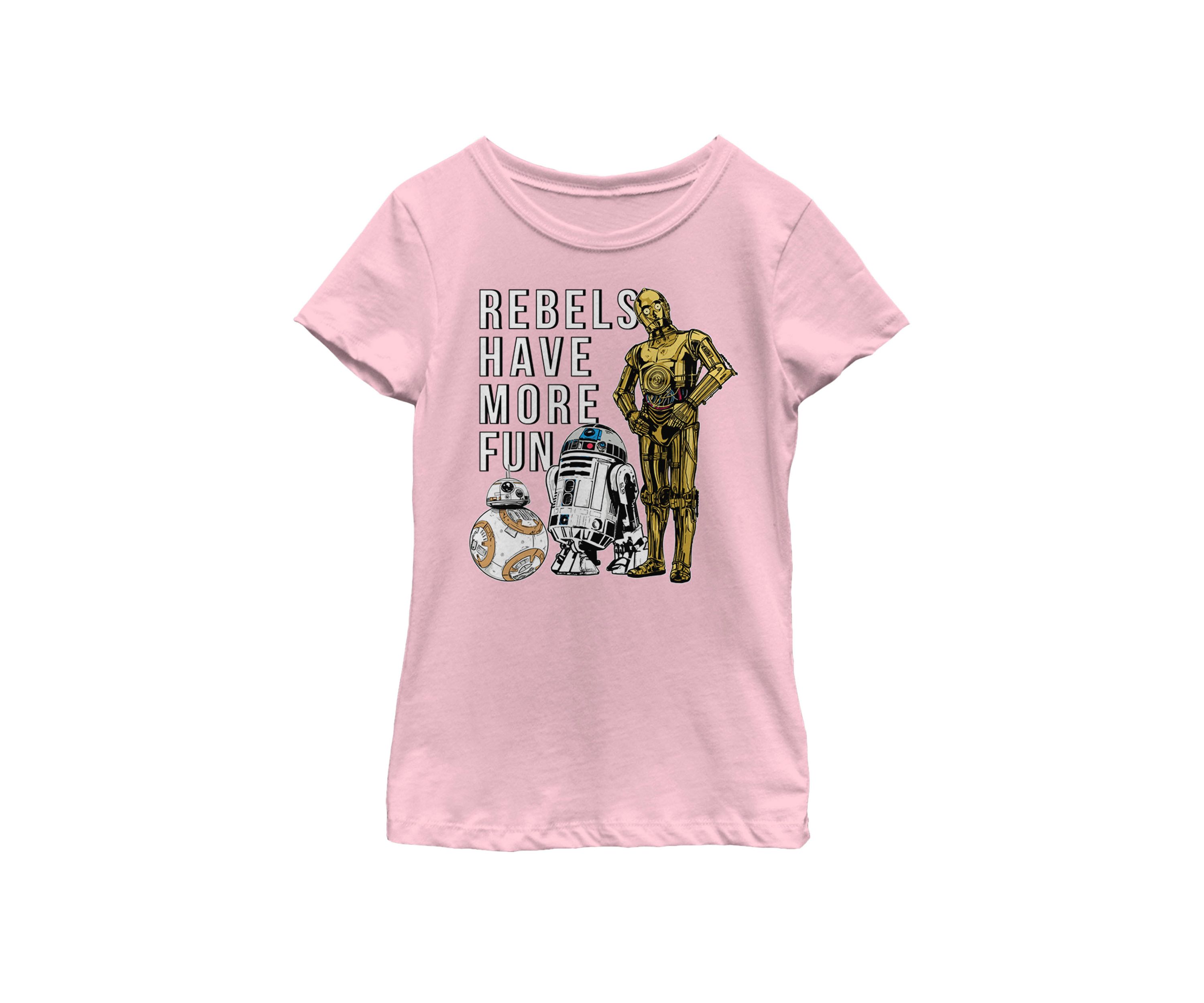 Girls 7-16 Rebels Have More Fun Droids Short Sleeve Graphic T-Shirt