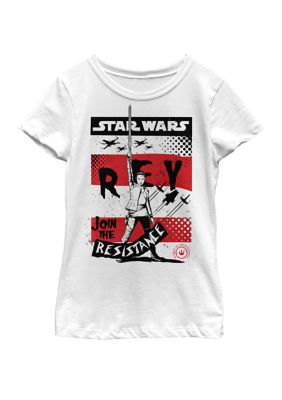 Star Wars Girls 7-16 Last Jedi Rey Raised Resistance Short Sleeve Graphic T-Shirt