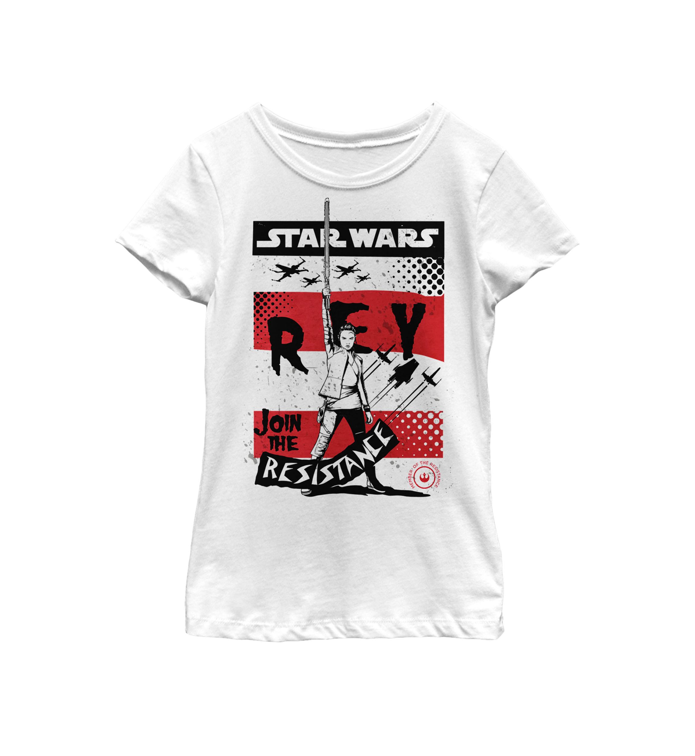 Girls 7-16 Last Jedi Rey Raised Resistance Short Sleeve Graphic T-Shirt