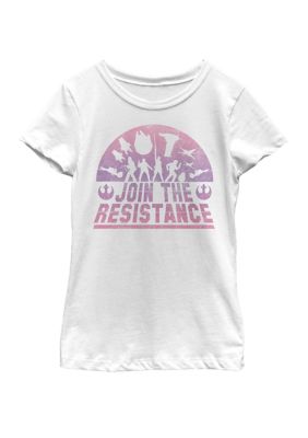 Star Wars Girls 7-16 Last Jedi Silhouette Join The Resistance Short Sleeve Graphic T-Shirt