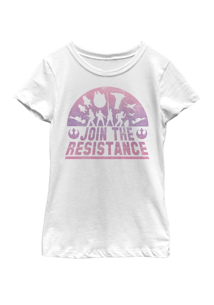 Girls 7-16 Last Jedi Silhouette Join the Resistance Short Sleeve Graphic T-Shirt