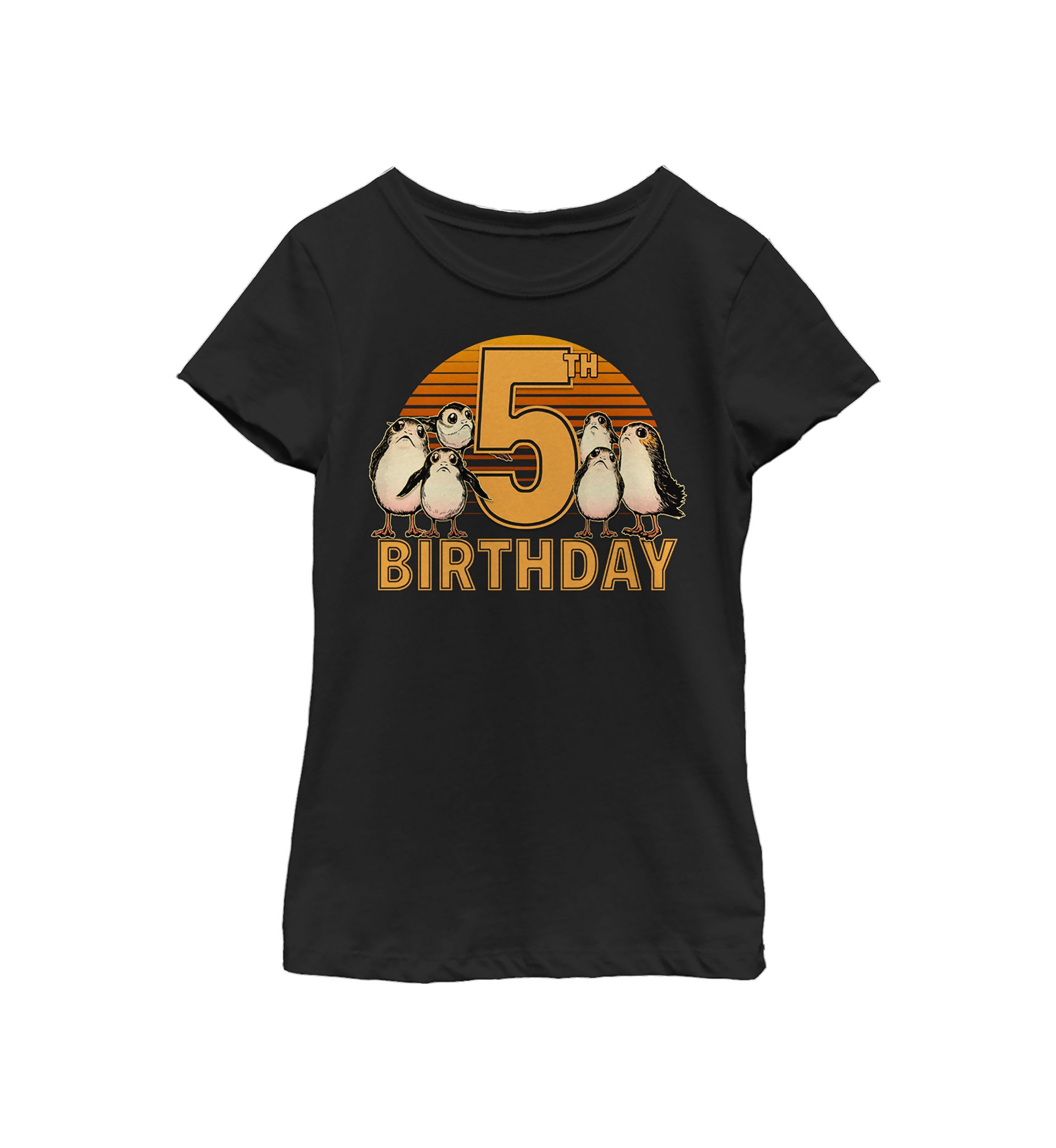 Girls 46x Star Wars 5th Birthday With Porgs Graphic Top