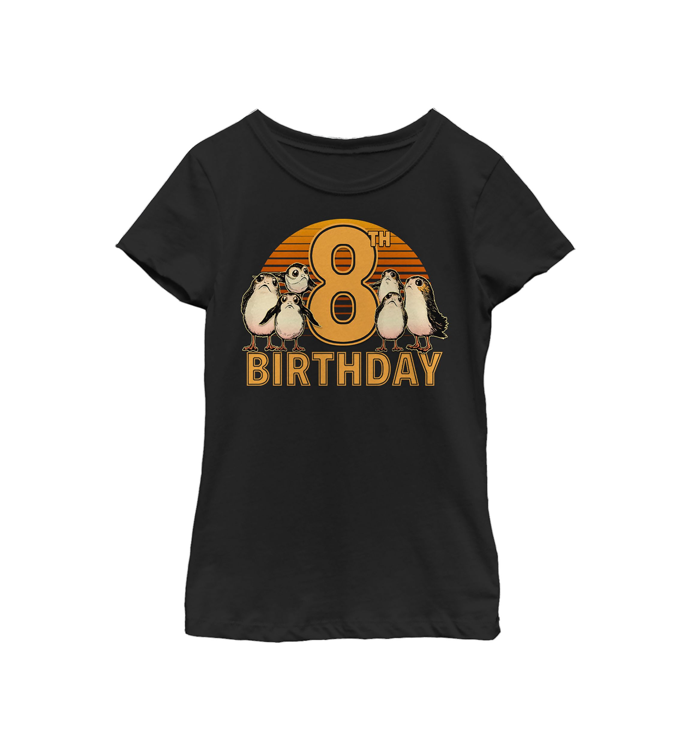 Girls 46x Star Wars 8th Birthday With Porgs Graphic Top