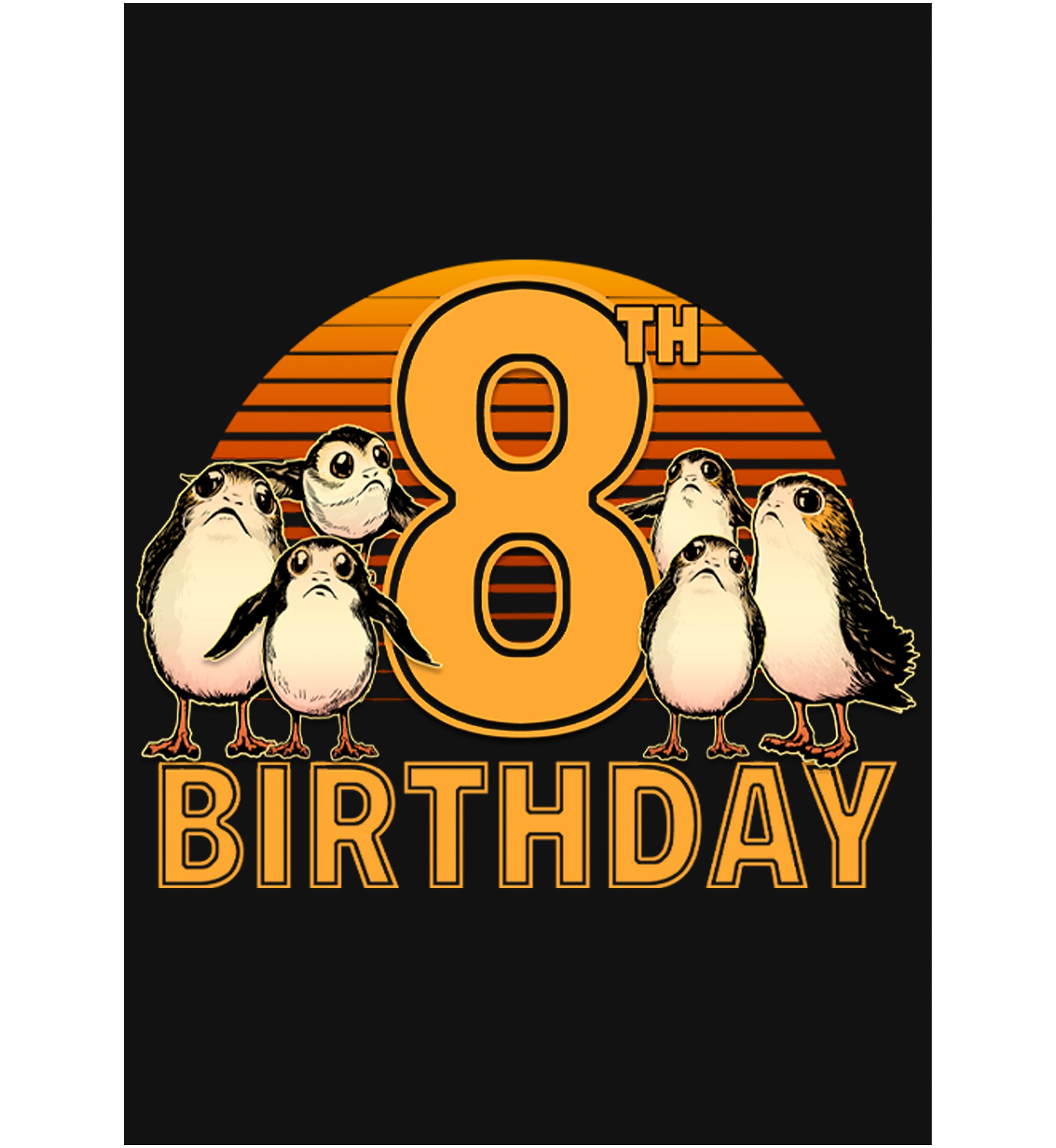 Girls 46x Star Wars 8th Birthday With Porgs Graphic Top