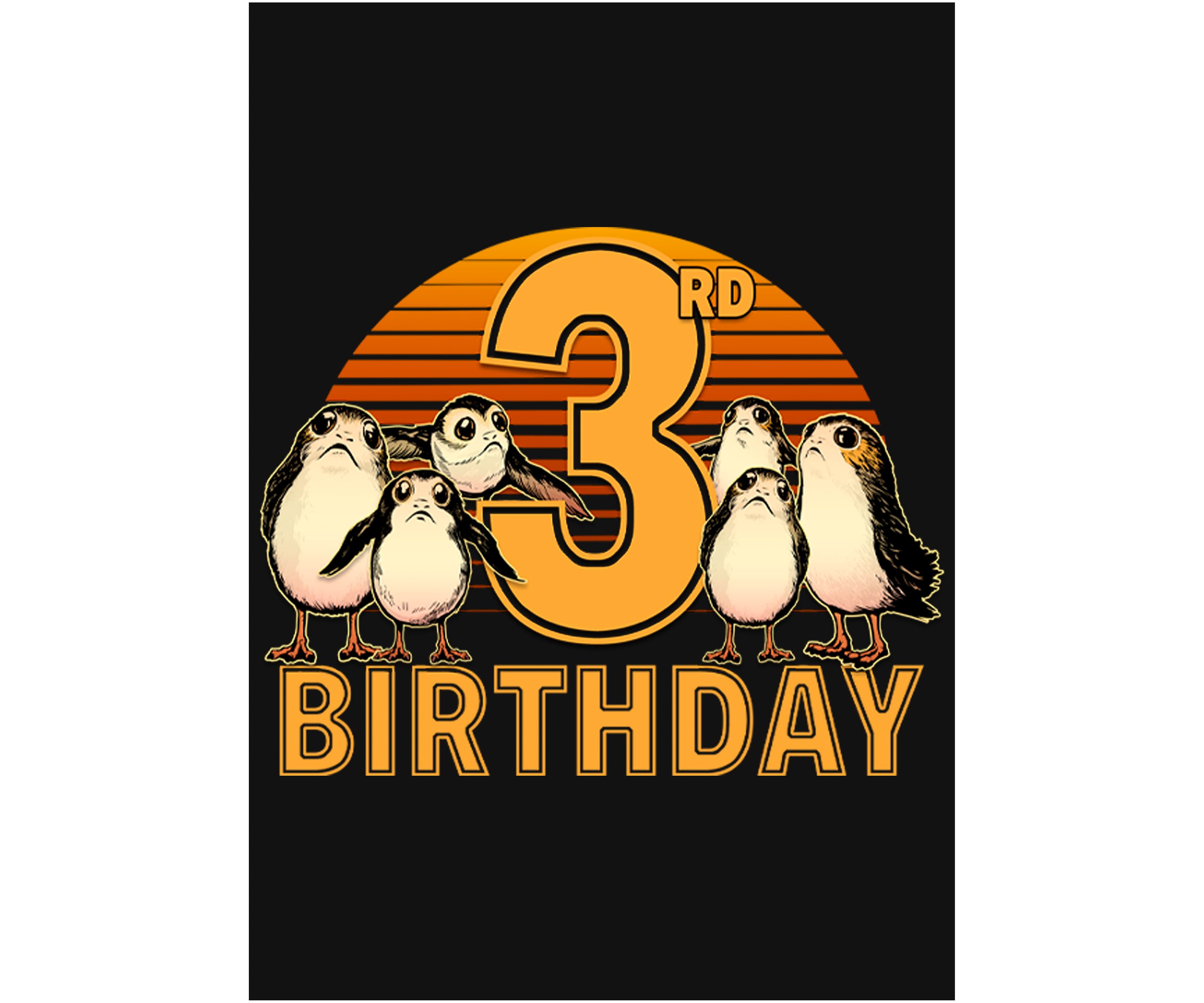 Girls 46x Star Wars 3rd Birthday With Porgs Graphic Top
