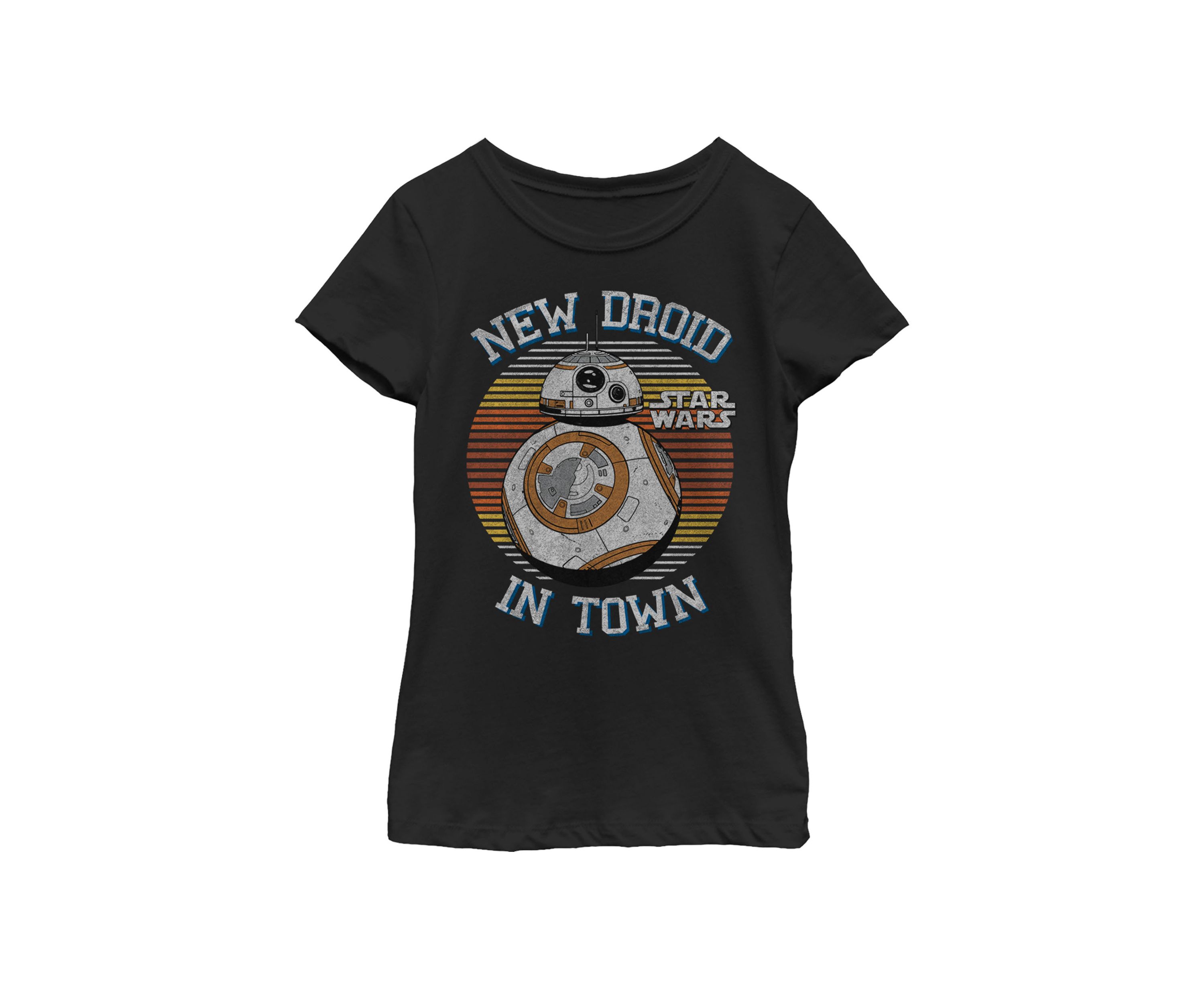  Girls 7-16 BB-8 Droid Robot Retro Short Sleeve Graphic T-Shirt 