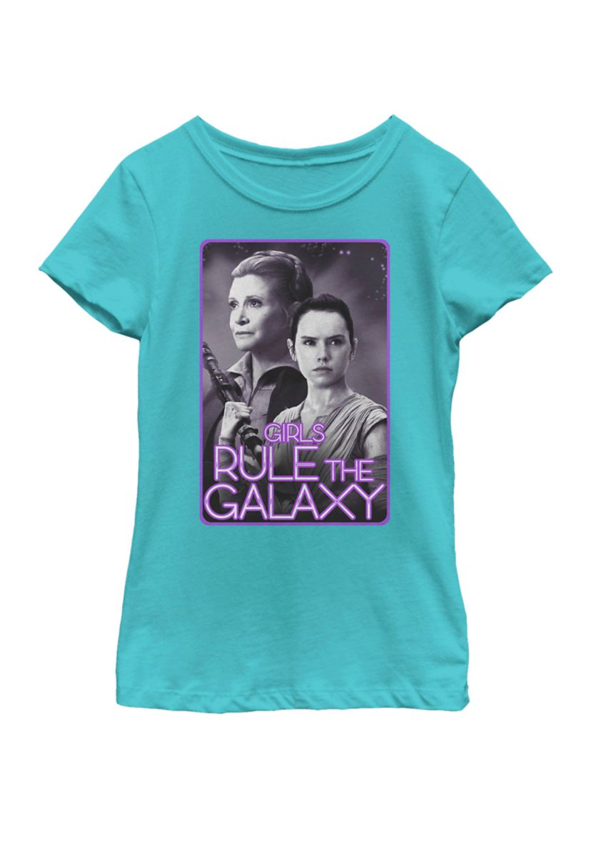  Girls 7-16 General Organa, Rey Episode 7 Sticker Short Sleeve Graphic T-Shirt 