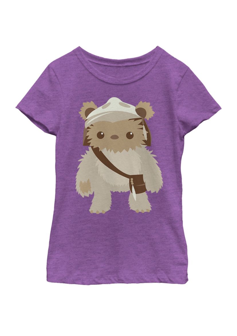  Girls 7-16 Lumat Ewok Cute Cartoon Warrior Short Sleeve Graphic T-Shirt 