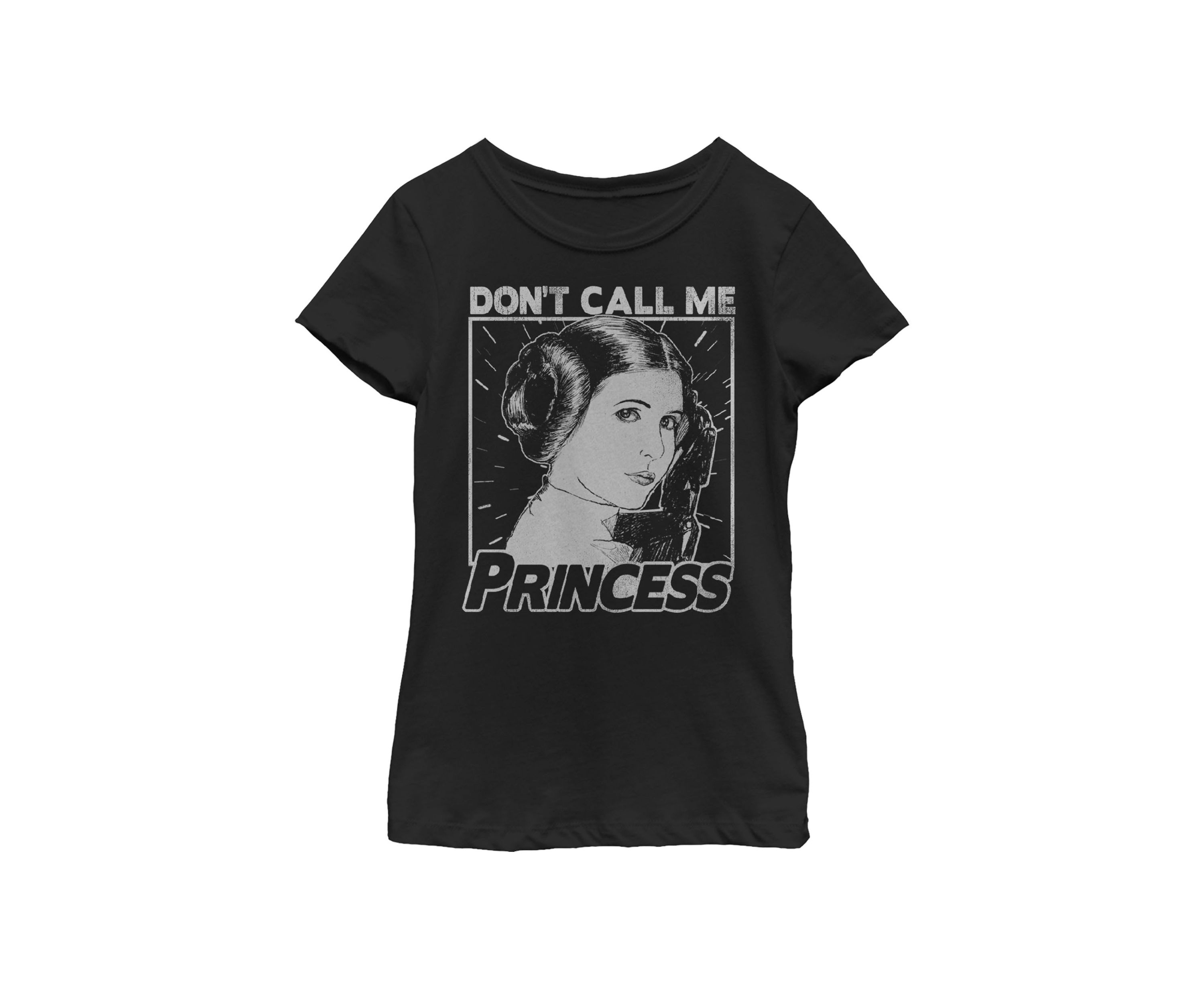  Girls 7-16 Dont Call Me Princess Leia Short Sleeve Graphic T-Shirt 