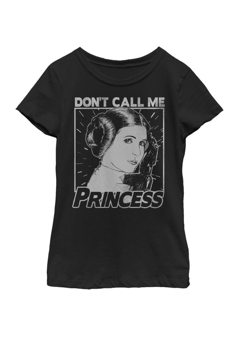  Girls 7-16 Dont Call Me Princess Leia Short Sleeve Graphic T-Shirt 
