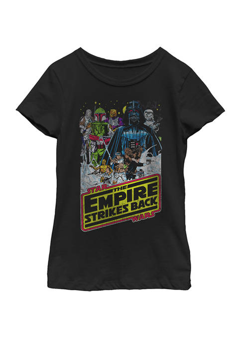  Girls 7-16 The Empire Strikes Back Poster Short Sleeve T-Shirt 