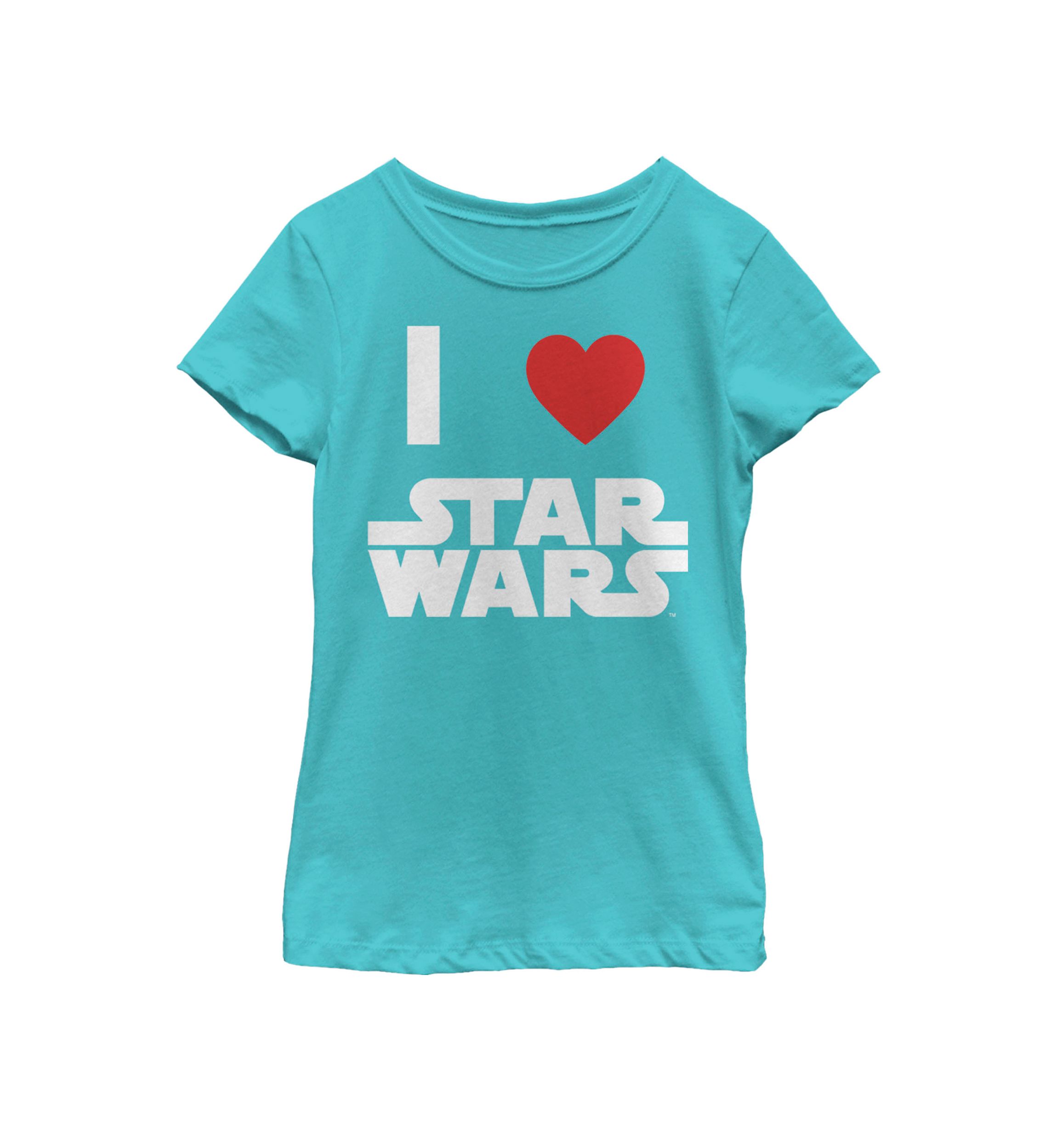  Girls 7-16 I Love Star Wars Short Sleeve Graphic T-Shirt 