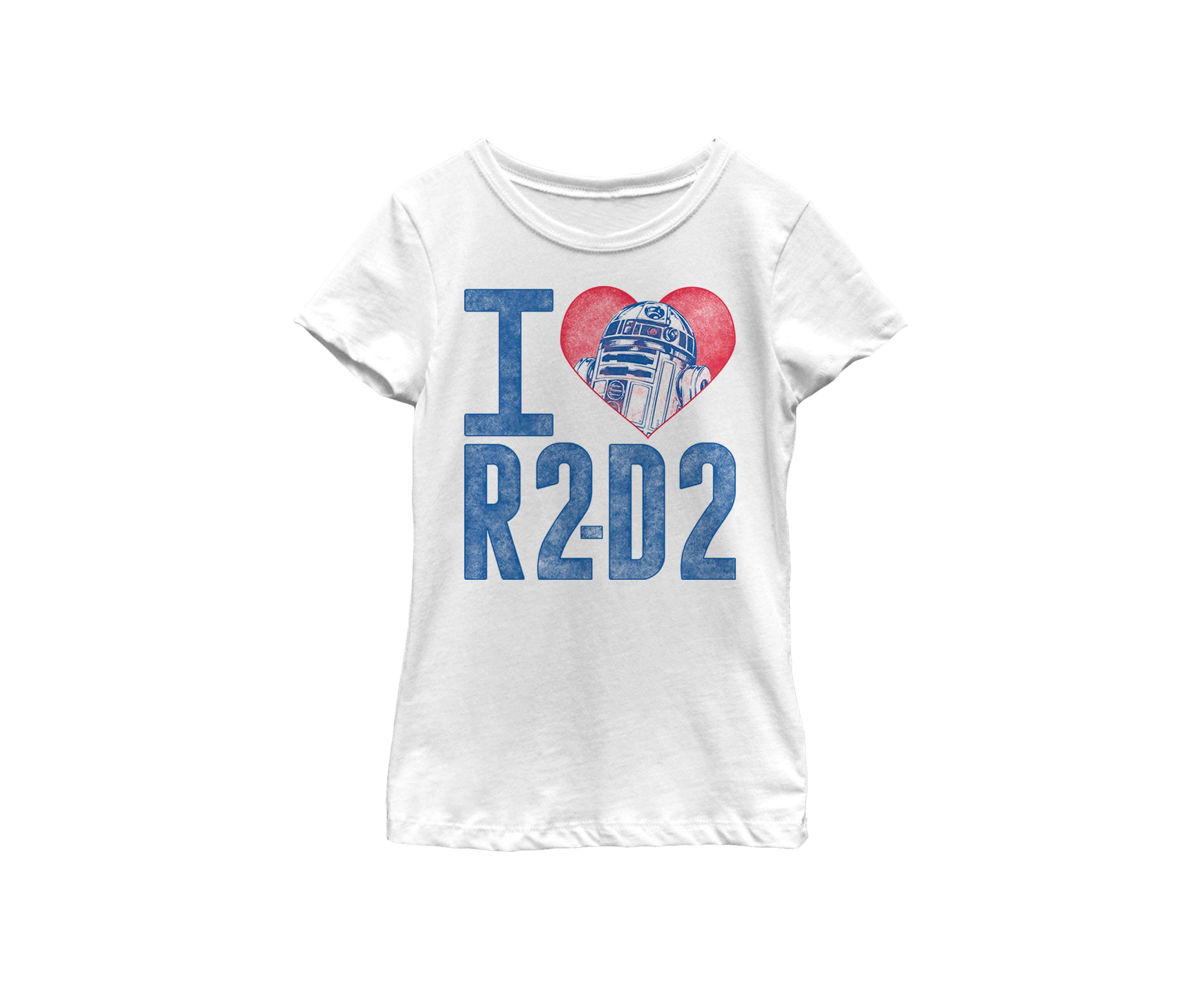  Girls 7-16 I Heart R2-D2 Color Crayon Short Sleeve Graphic T-Shirt 