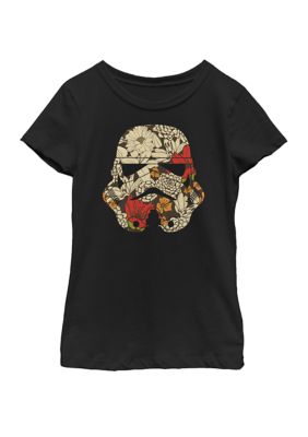 Star Wars Girls 7-16 Stormtrooper Black & White Plaid Faced Short Sleeve Graphic T-Shirt, XSmall