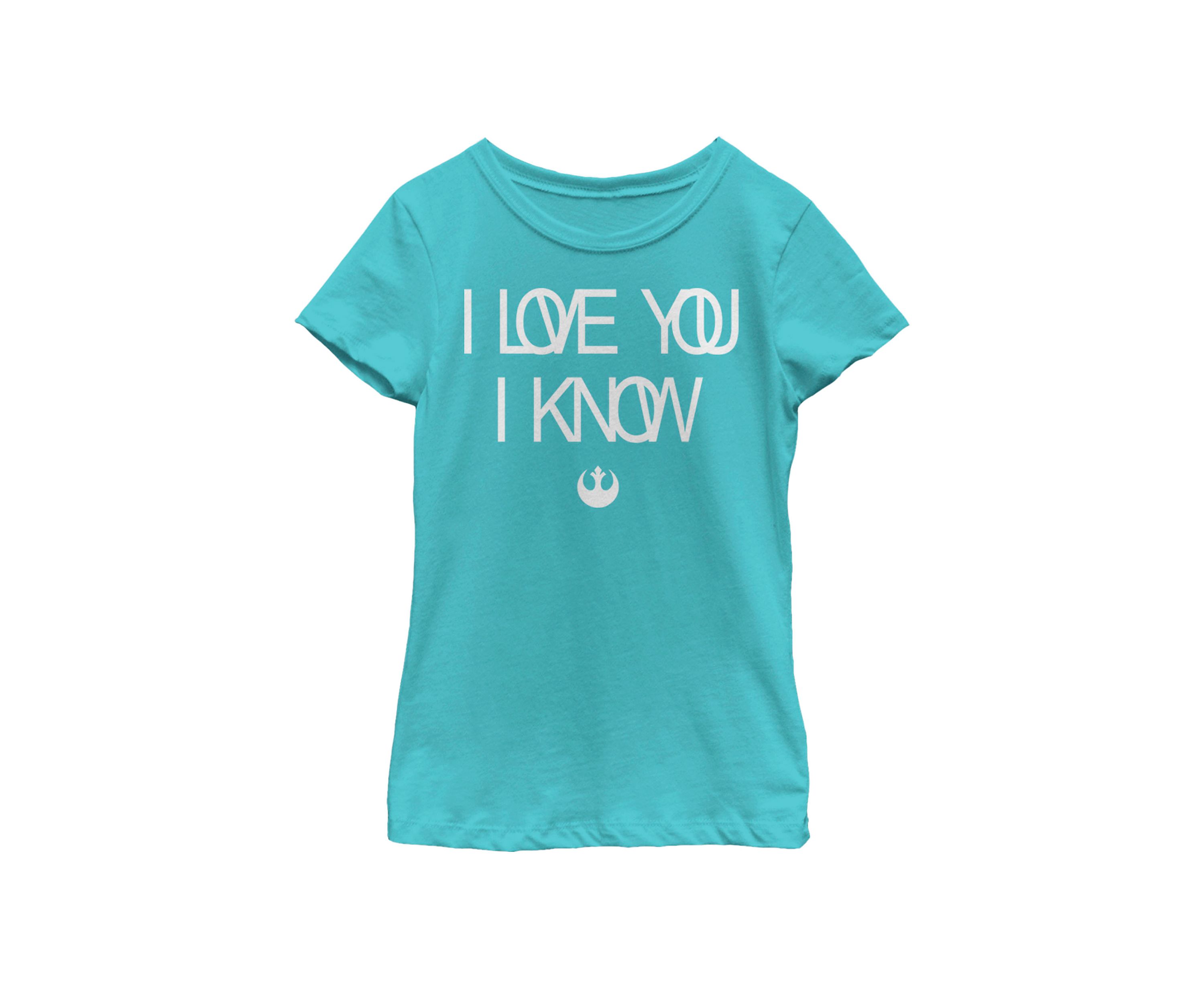  Girls 7-16 Love You I Know Rebel Symbol Short Sleeve Graphic T-Shirt 