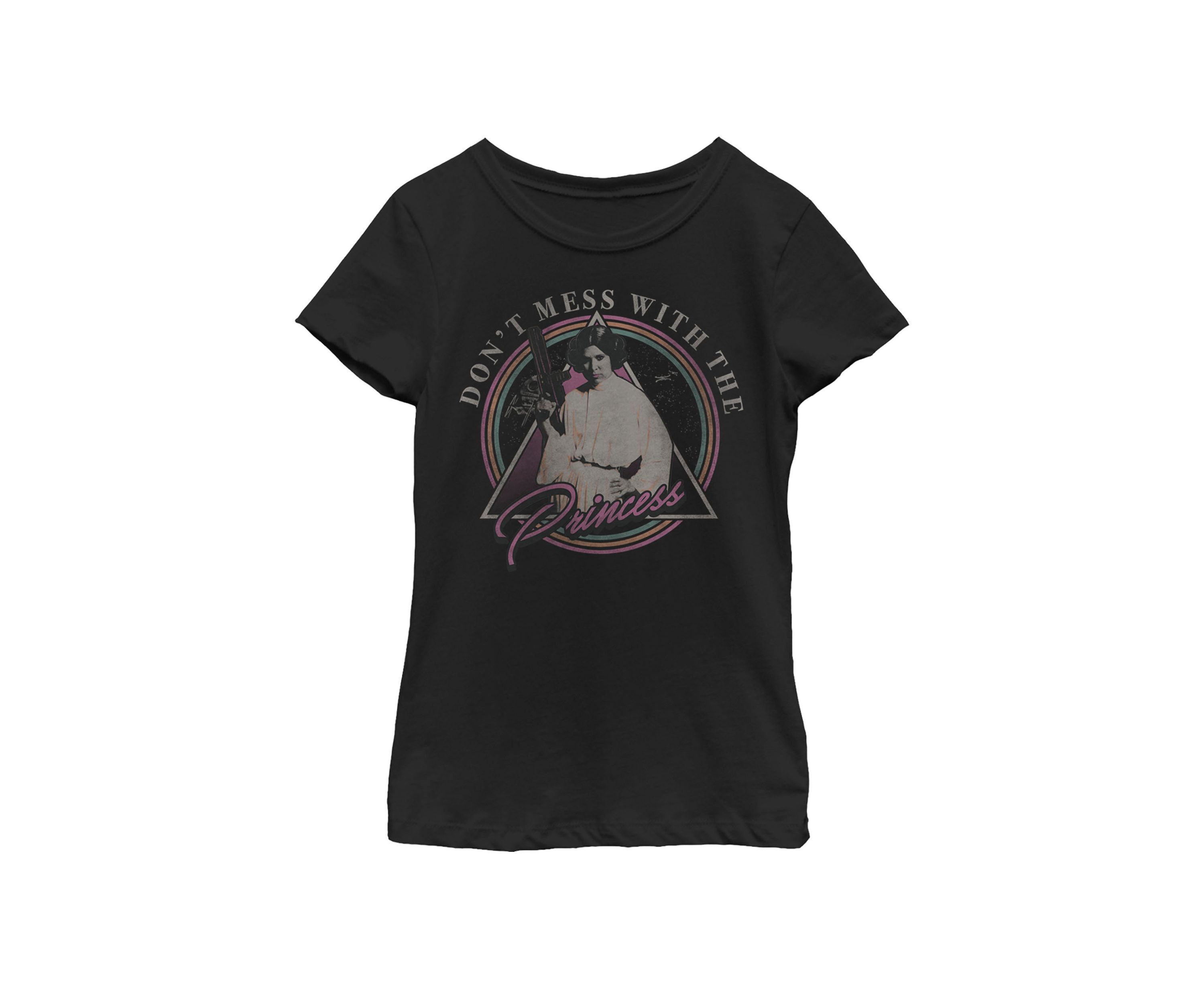  Girls 7-16 Leia Dont Mess With The Princess Short Sleeve Graphic T-Shirt 