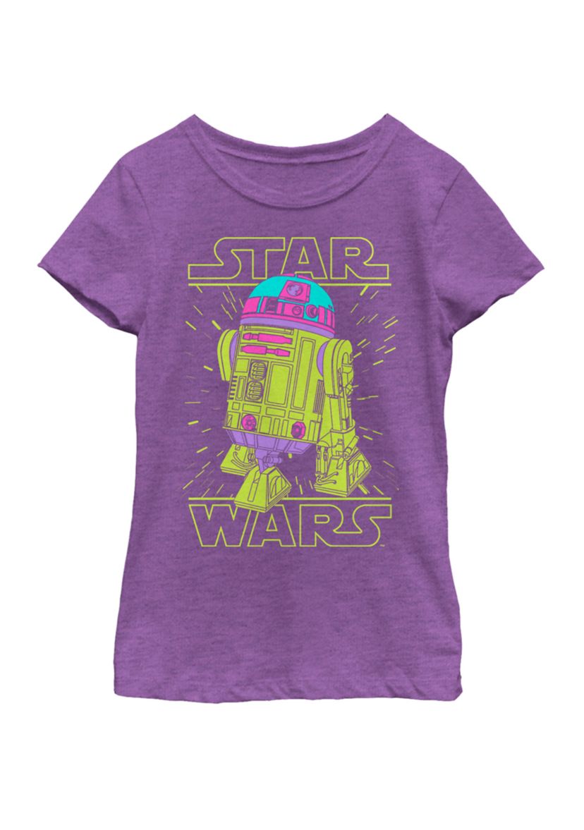 Girls 7-16 Neon R2-D2 Short Sleeve Graphic T-Shirt 