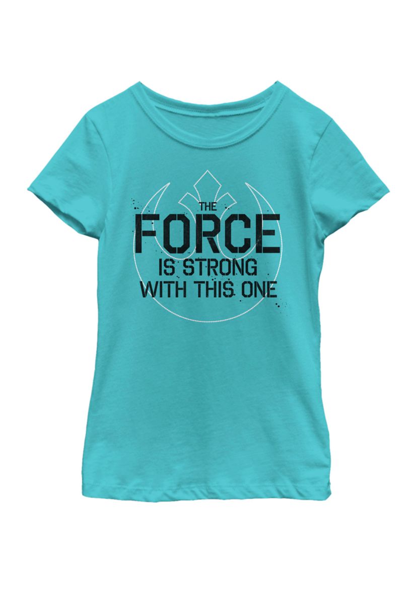 Girls 7-16 Force Is Strong Rebel Fade Symbol Short Sleeve Graphic T-Shirt 
