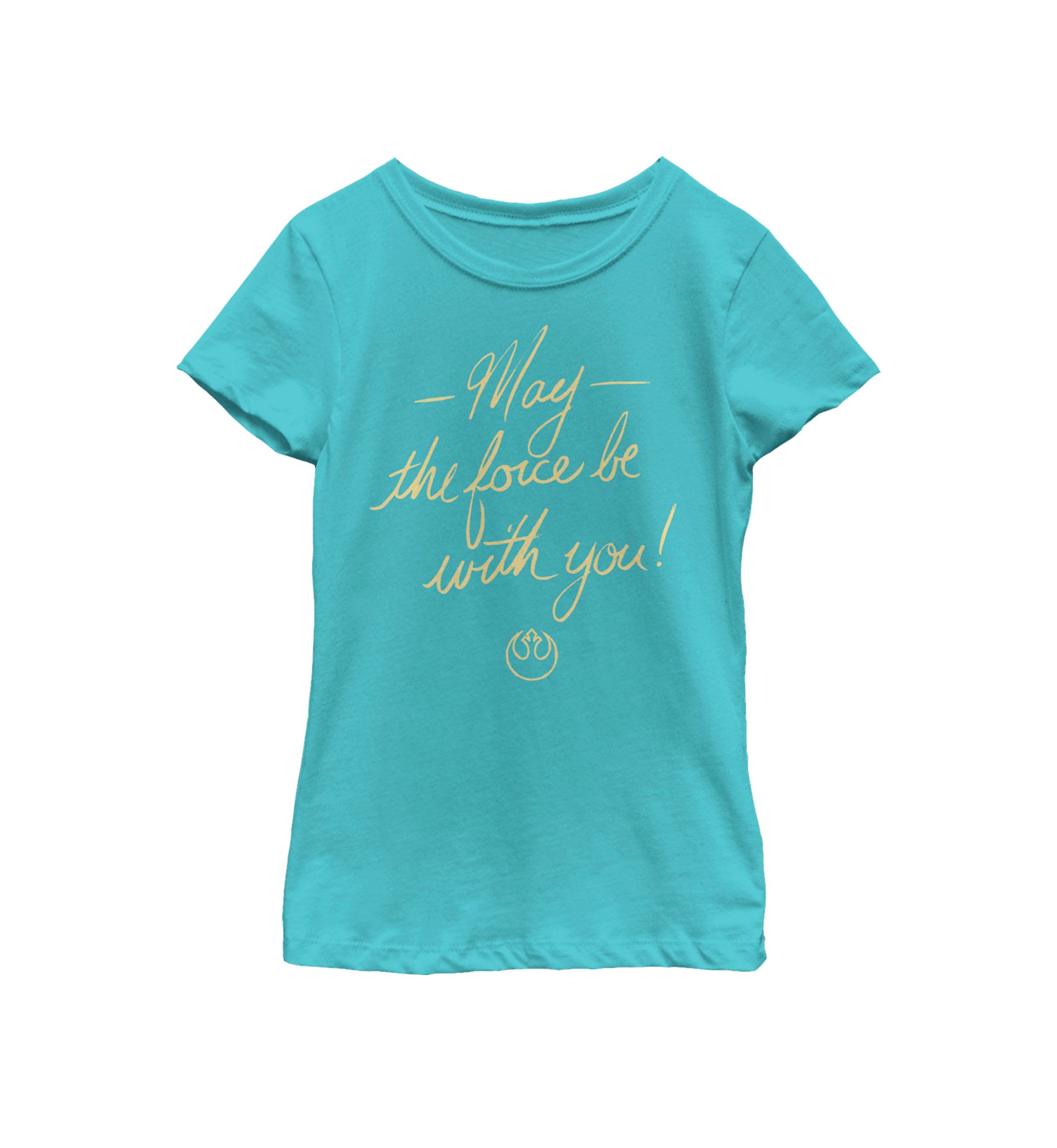 Girls 7-16 May Force Be Cursive Script Short Sleeve Graphic T-Shirt 