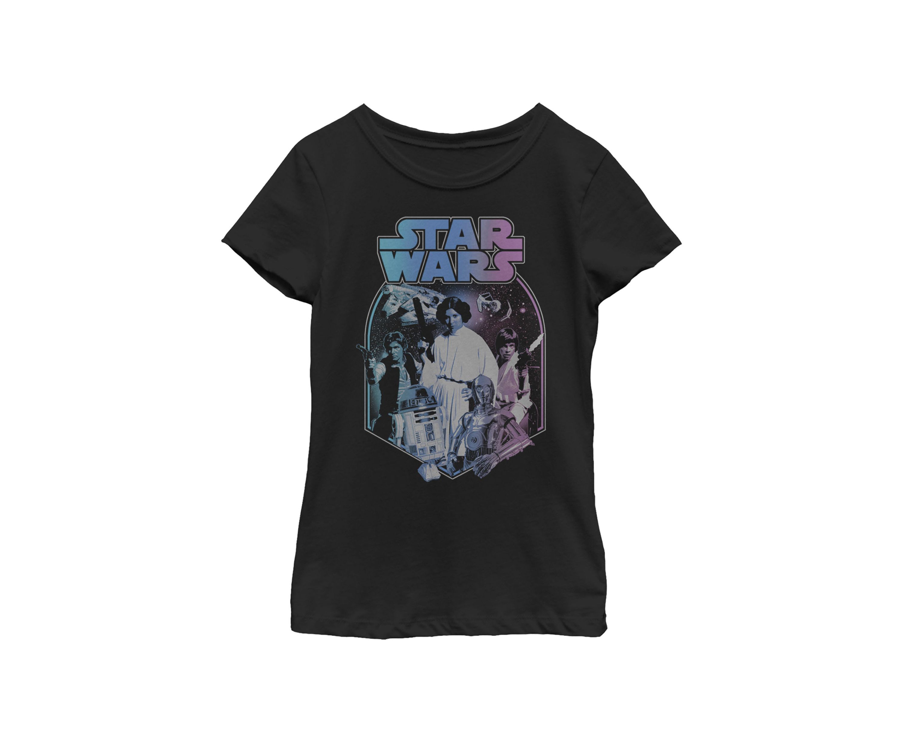  Girls 7-16 Gradient Classic Poster Short Sleeve Graphic T-Shirt 