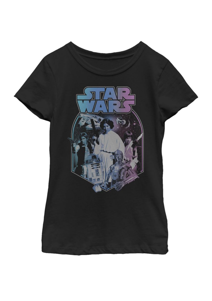  Girls 7-16 Gradient Classic Poster Short Sleeve Graphic T-Shirt 