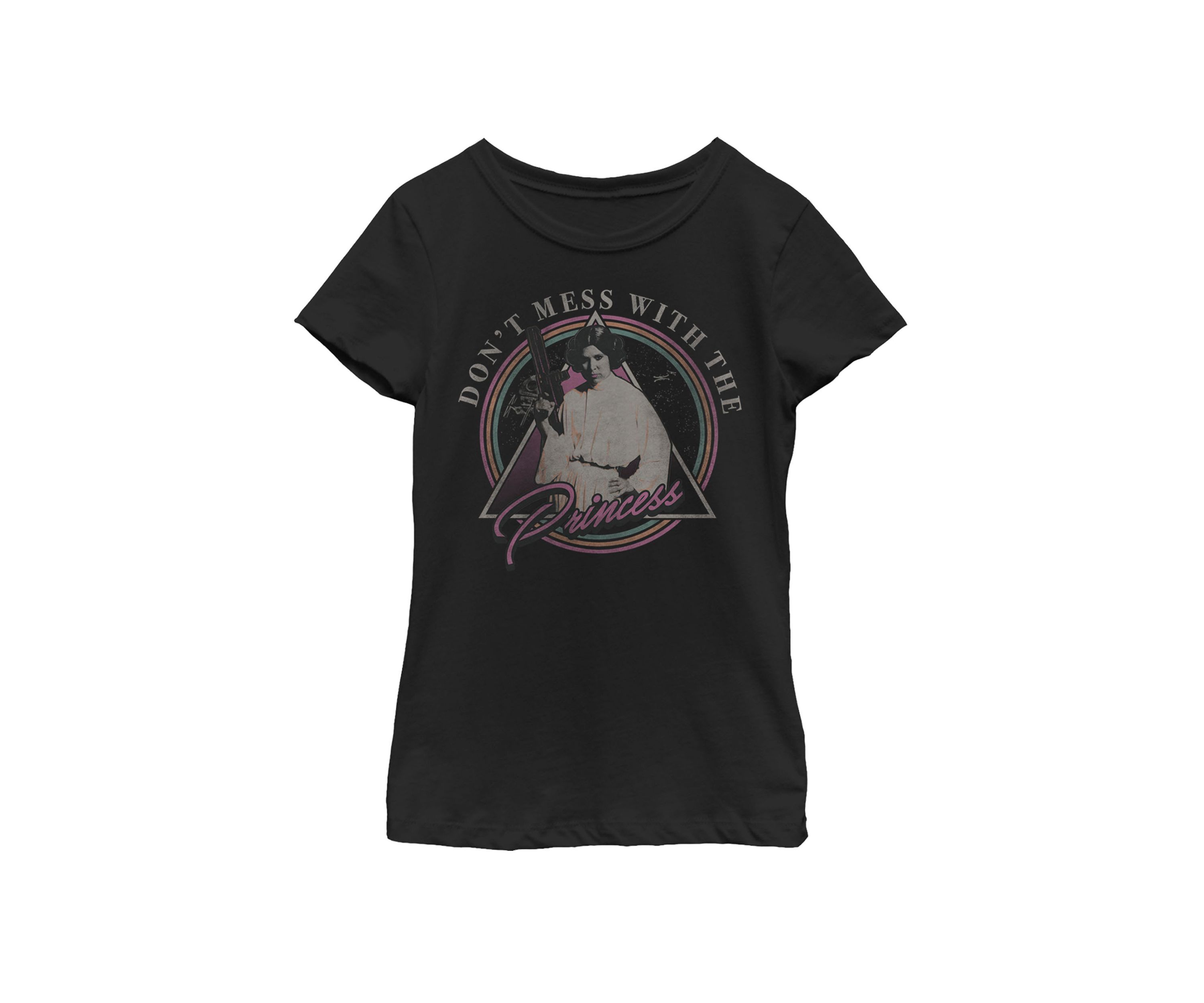 Girls 7-16 Leia Dont Mess With The Princess Short Sleeve Graphic T-Shirt 