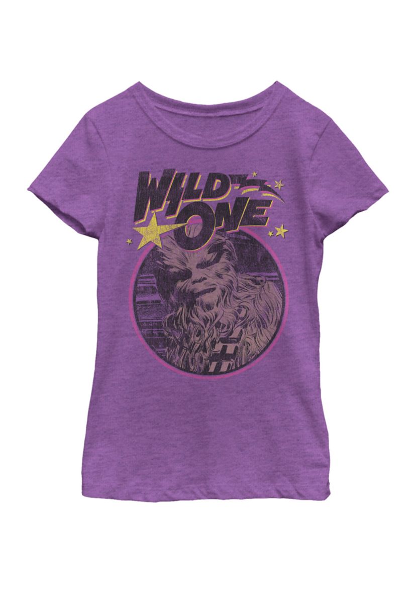  Girls 7-16 Chewbacca Wild One Short Sleeve Graphic T-Shirt 