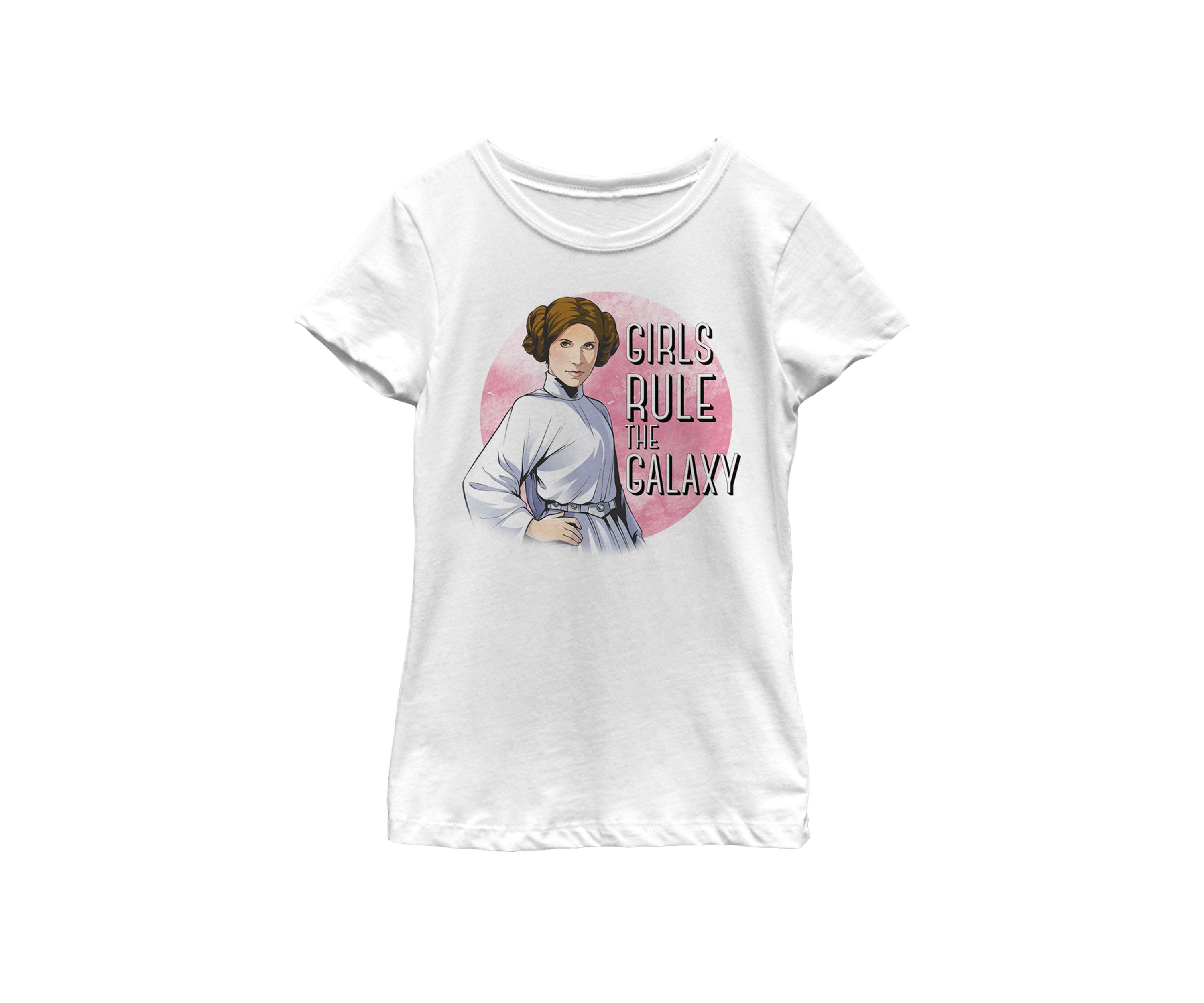  Girls 7-16 Princess Leia Girls Rule The Galaxy Short Sleeve Graphic T-Shirt 