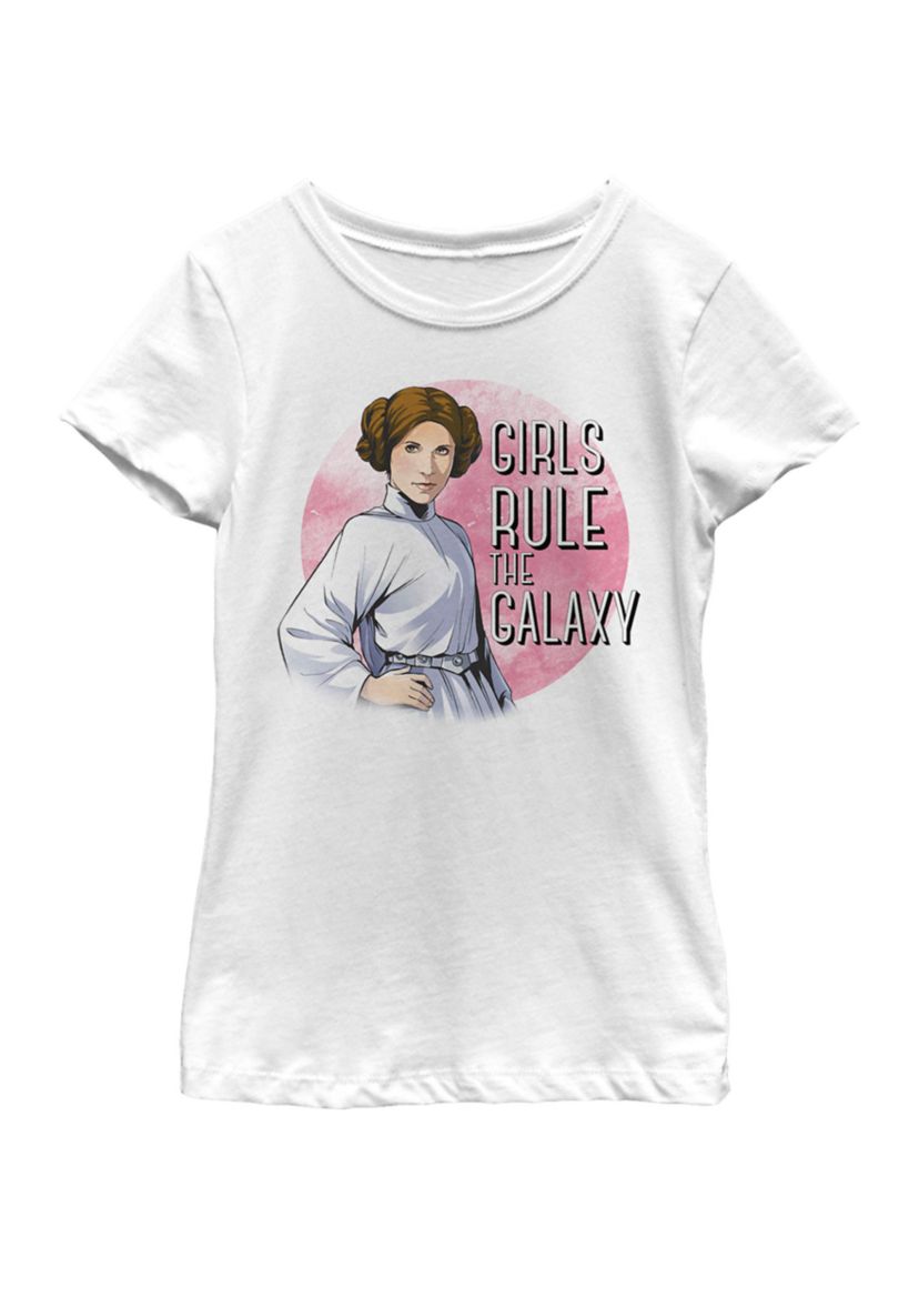  Girls 7-16 Princess Leia Girls Rule The Galaxy Short Sleeve Graphic T-Shirt 