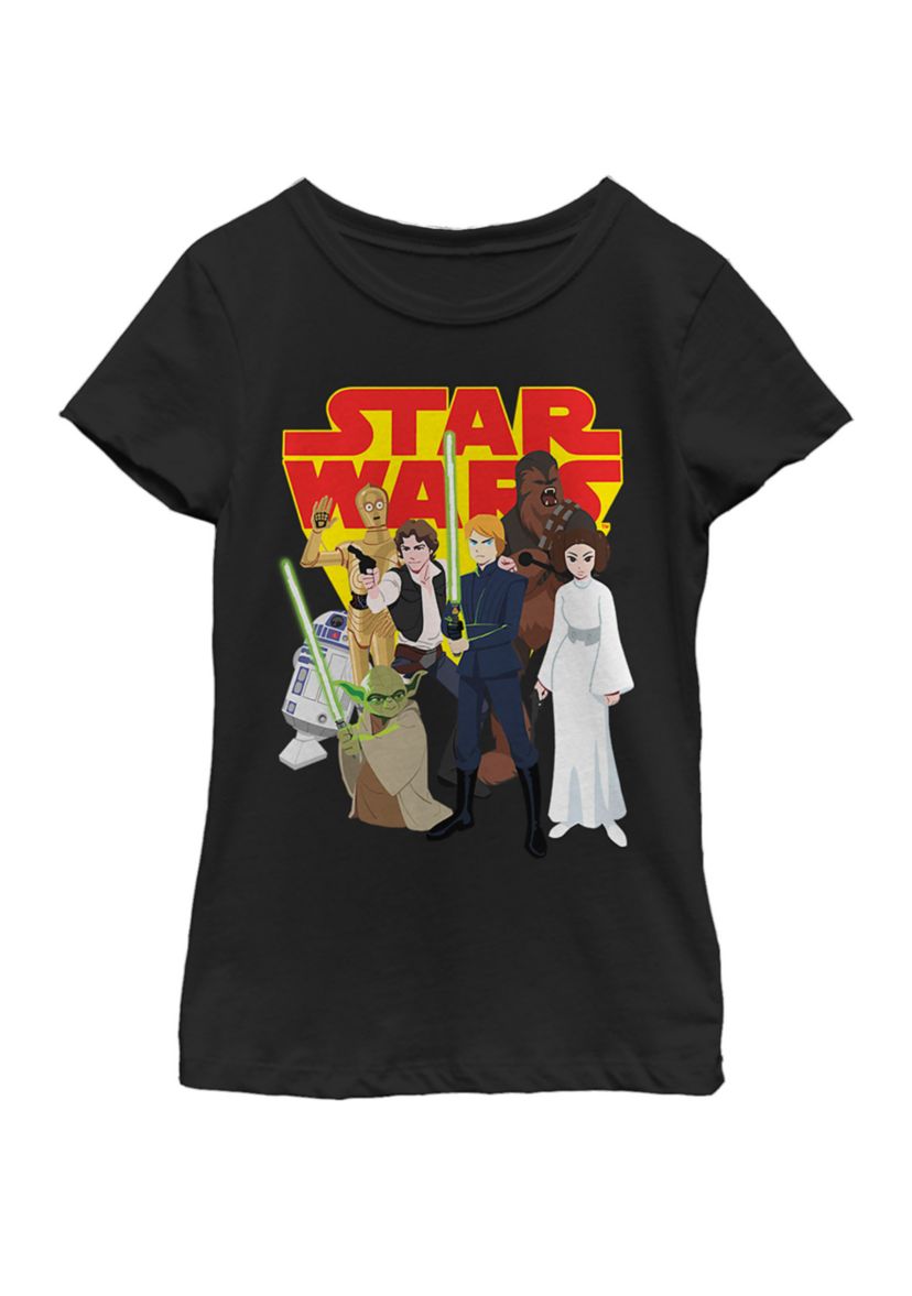 Girls 7-16 Galaxy Of Adventures Hero Group Shot G1P Short Sleeve Graphic T-Shirt 