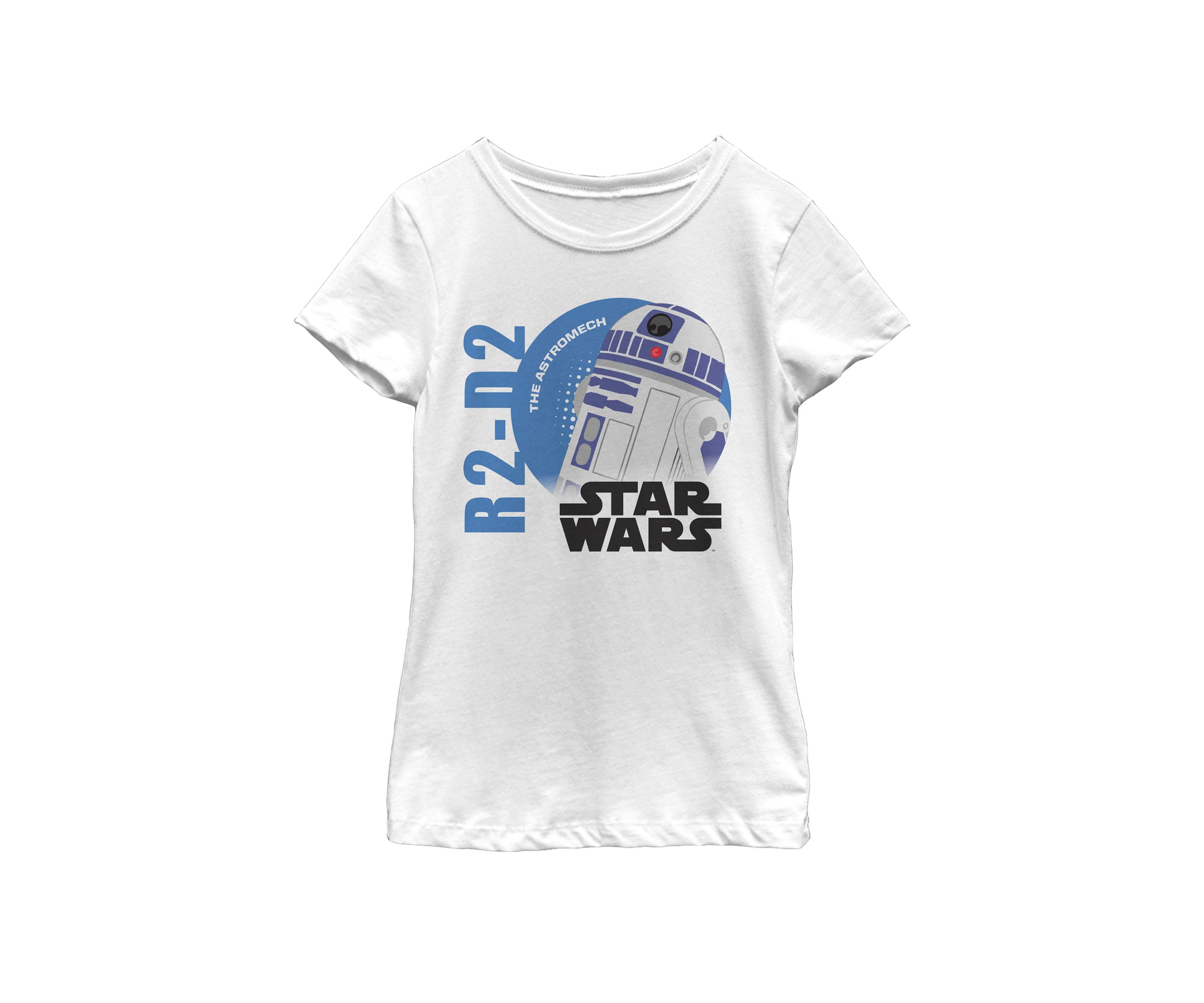 Girls 7-16 Galaxy Of Adventures Logo R2-D2 Circle G1P Short Sleeve Graphic T-Shirt 