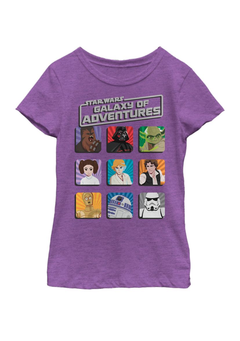  Girls 7-16 Galaxy Of Adventures Main Group Shot G1P Short Sleeve Graphic T-Shirt