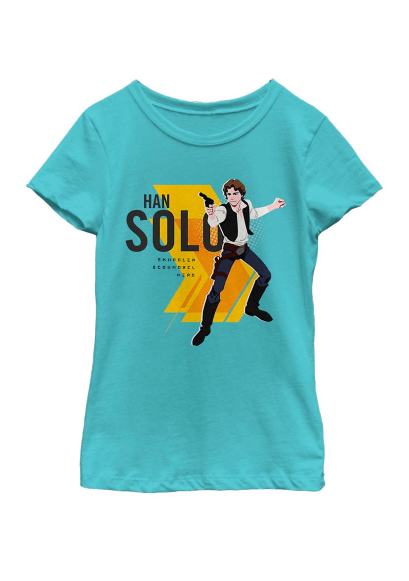  Girls 7-16 Galaxy Of Adventures Han Solo Bold B1 Short Sleeve Graphic T-Shirt