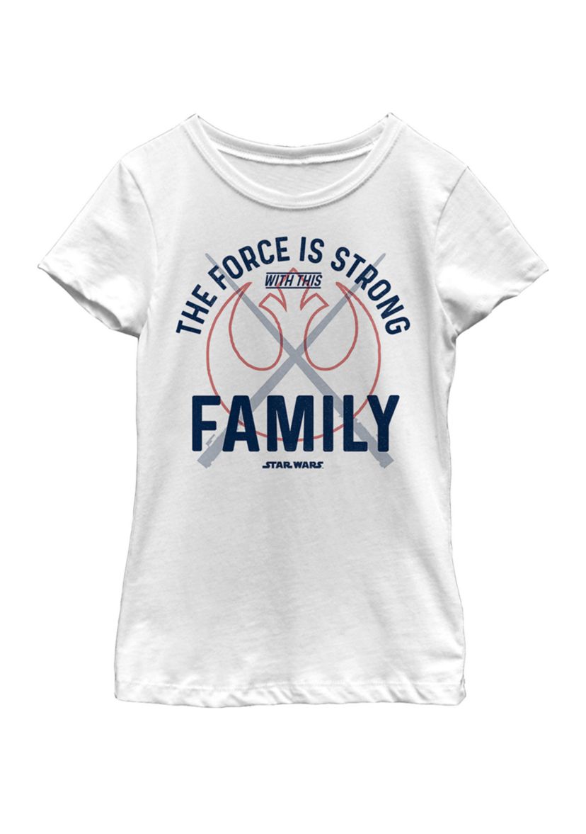  Girls 7-16 Force Is Strong Rebel Family Short Sleeve T-Shirt
