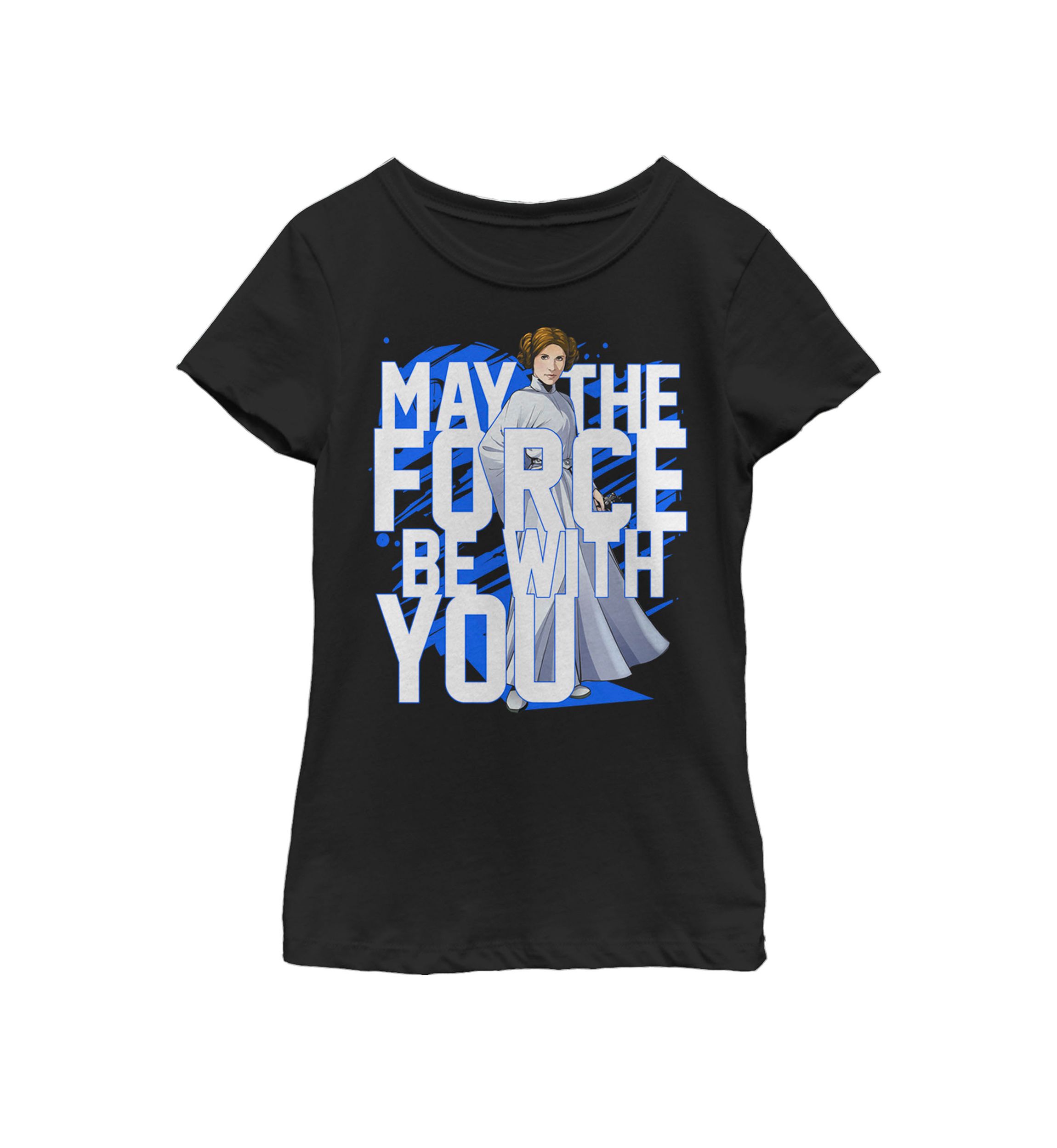  Girls 7-16 Force Be With You Princess Leia Short Sleeve T-Shirt 