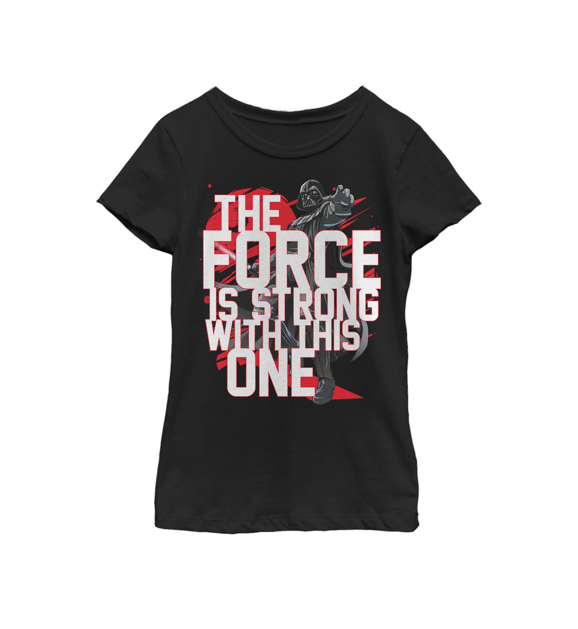 Girls 7-16 Force Is Strong Darth Vader Short Sleeve Graphic T-Shirt 